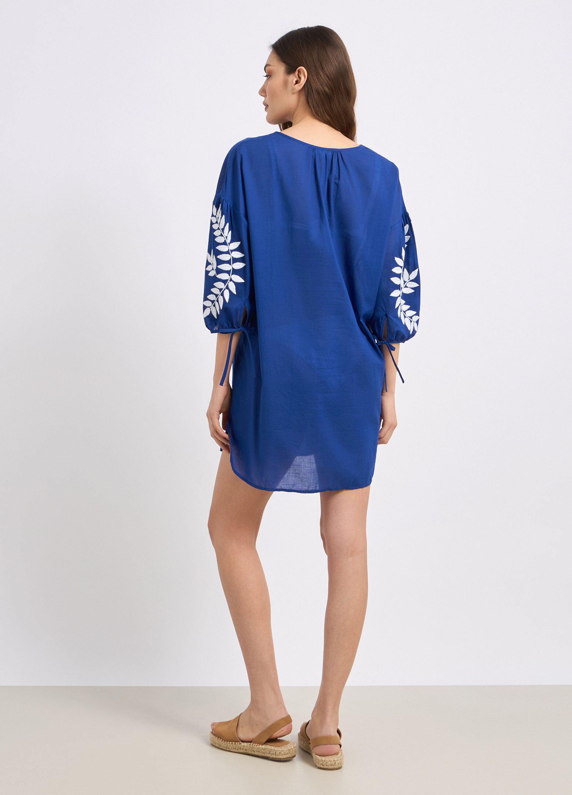Copri costume corto in misto cotone donna_1