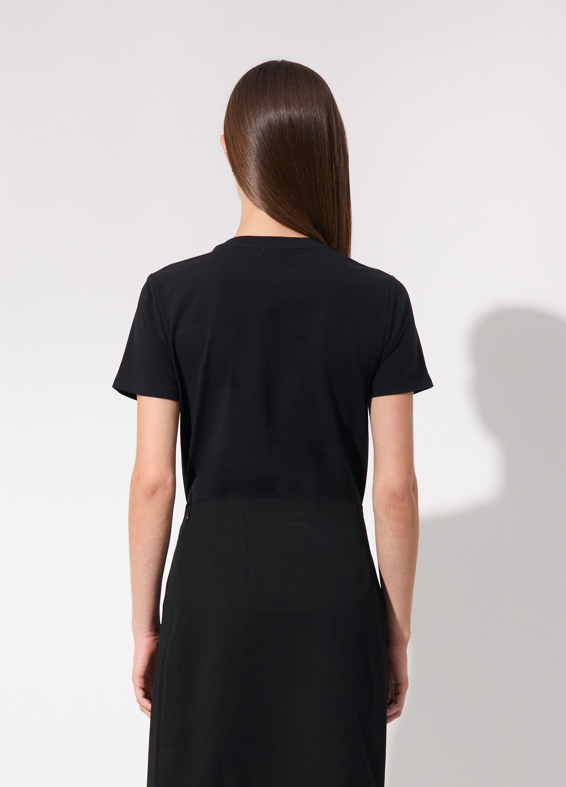 T-shirt gioiello in cotone stretch donna_2