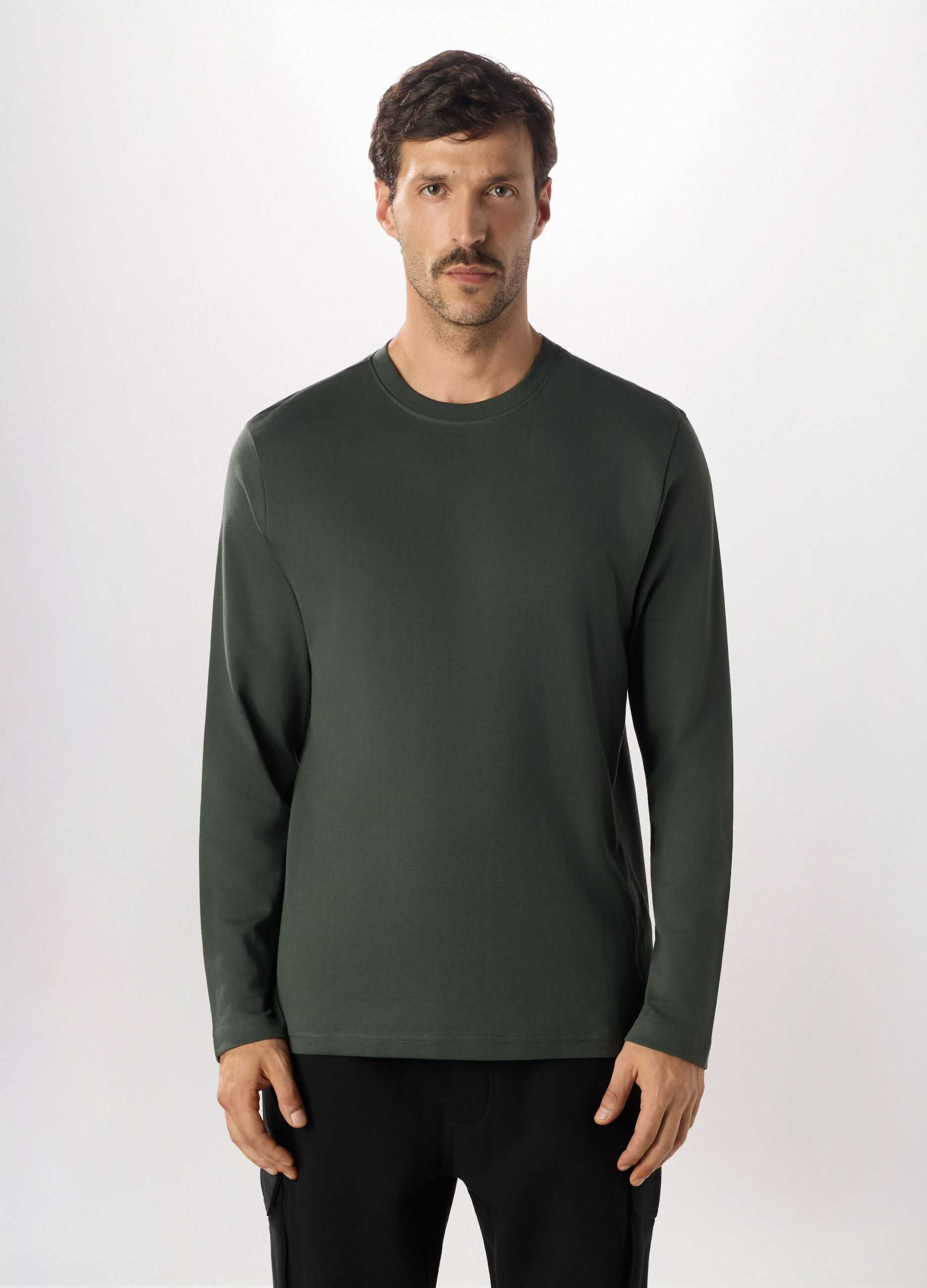 Maglia girocollo in puro cotone uomo_0