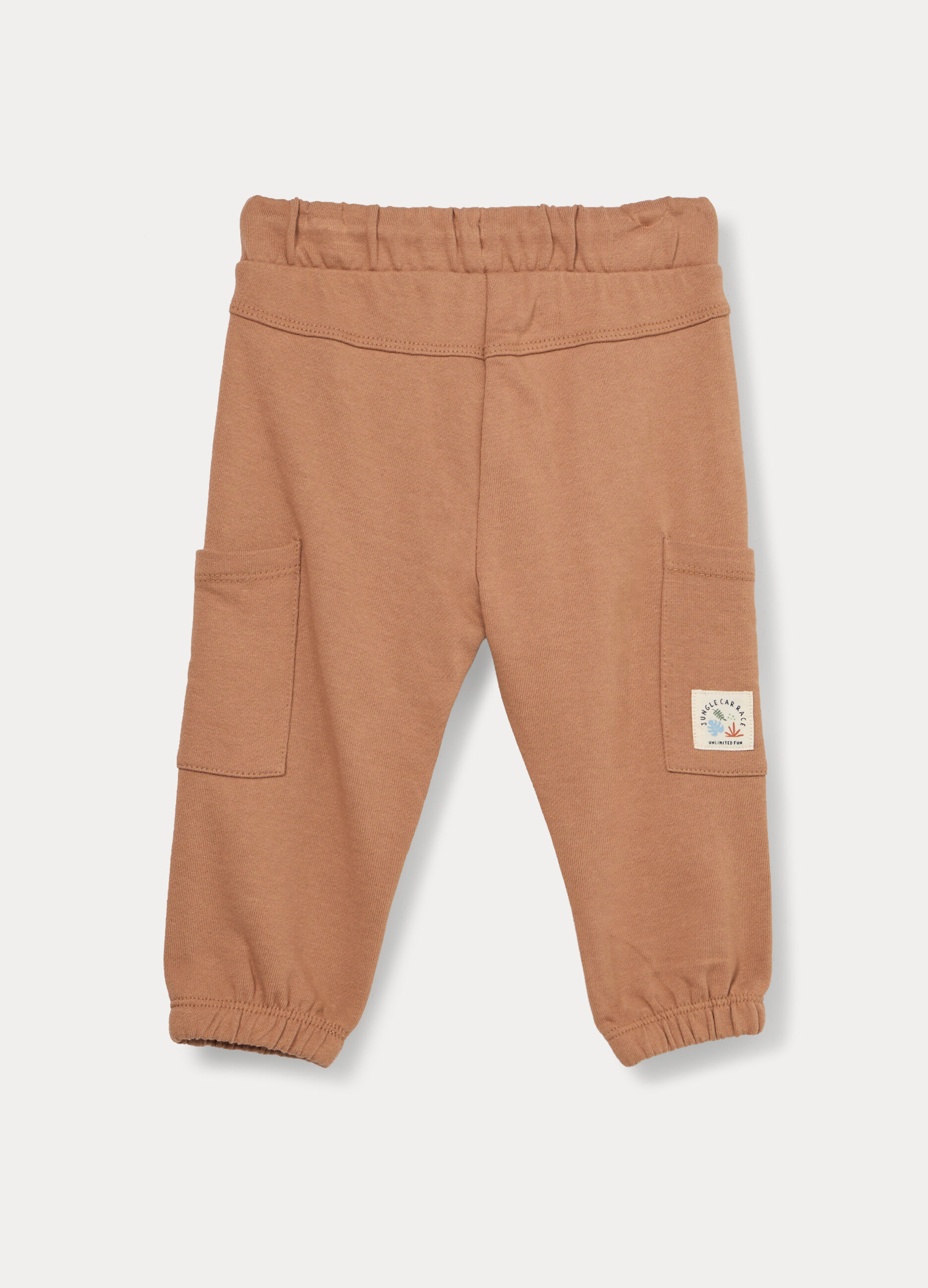 Pantaloni cargo in french terry di puro cotone bimbo_1