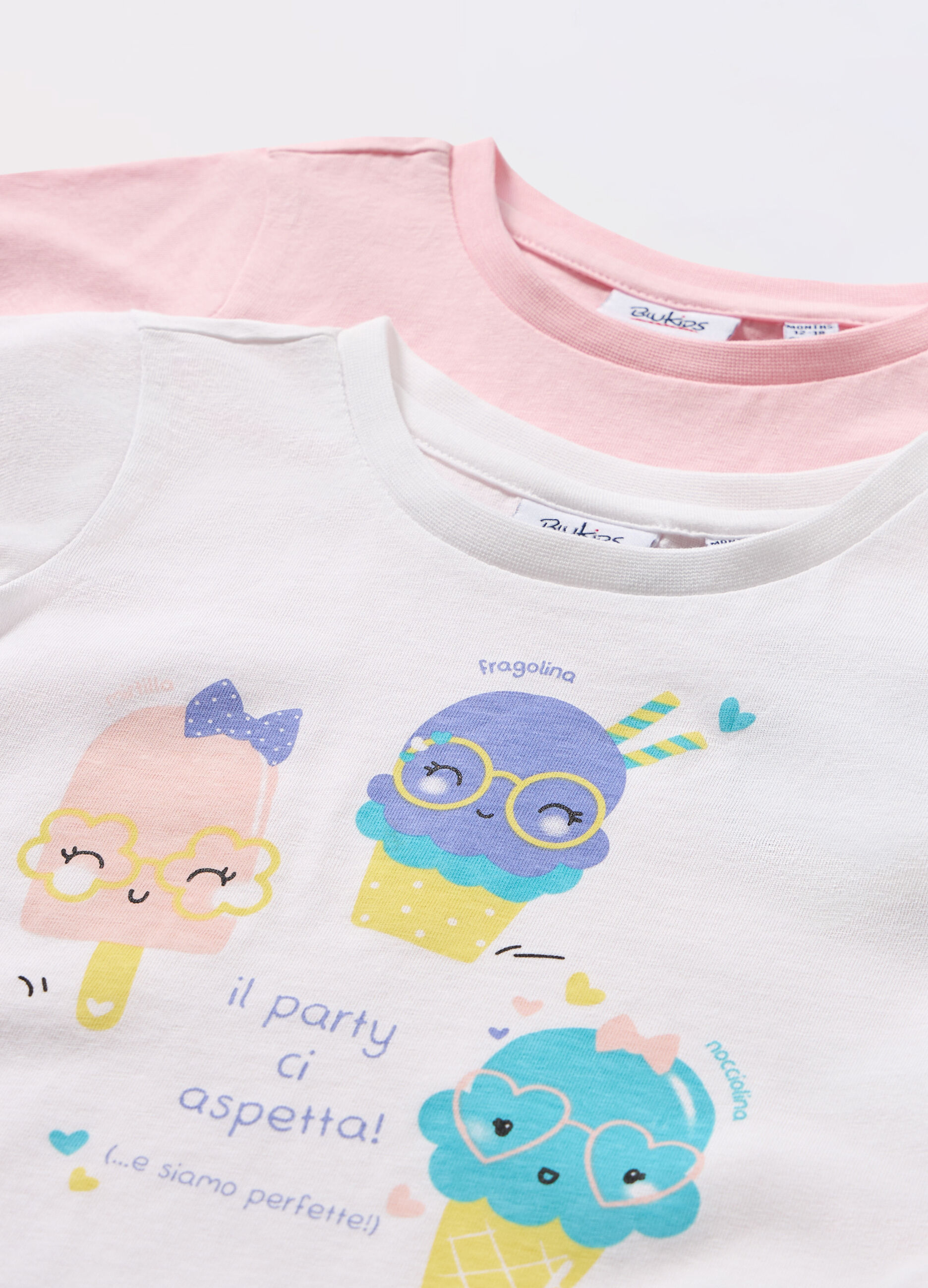 Pack 2 t-shirt in jersey di puro cotone neonata_1