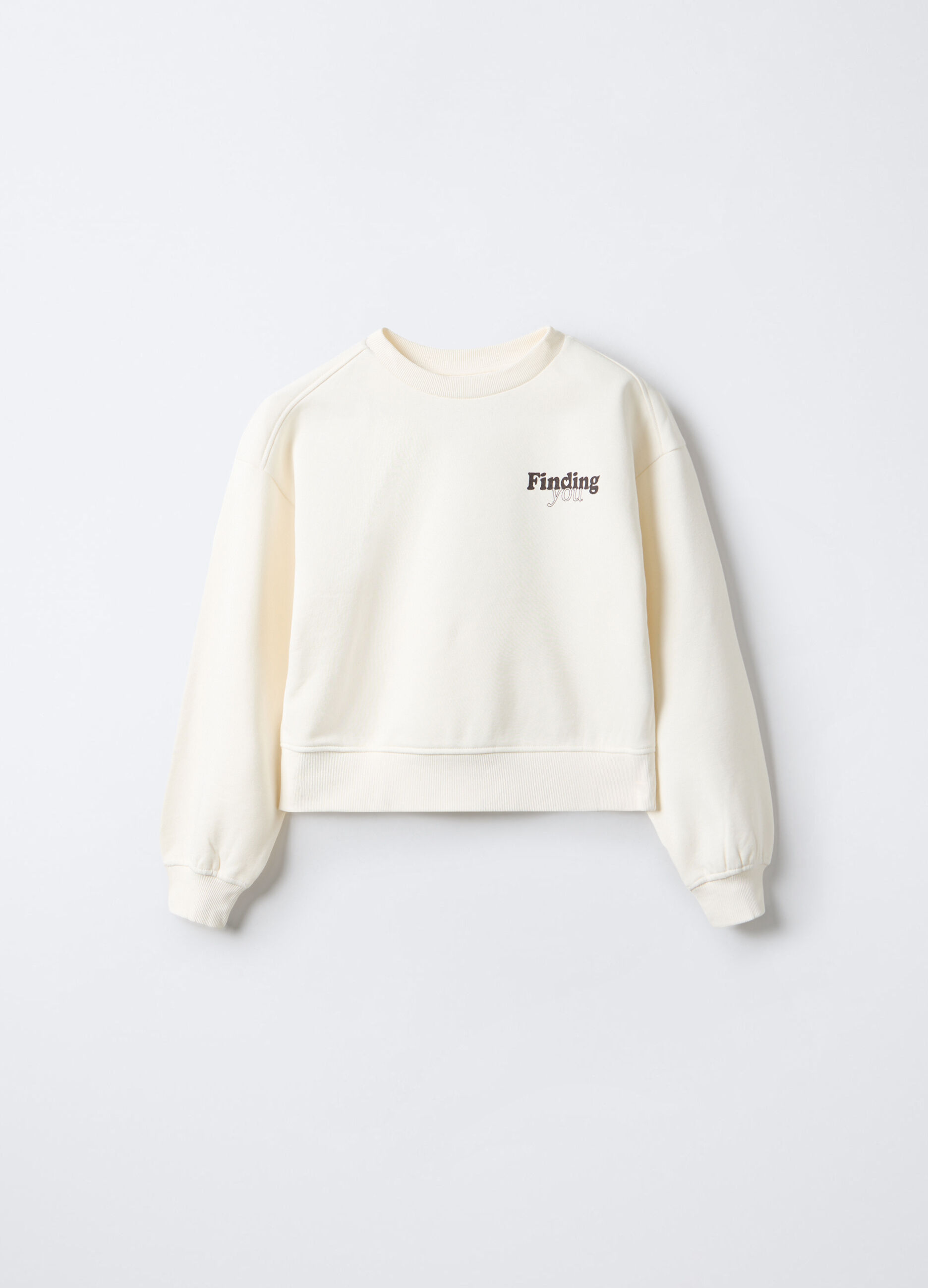 Felpa Fit Over girocollo misto cotone ragazza_0
