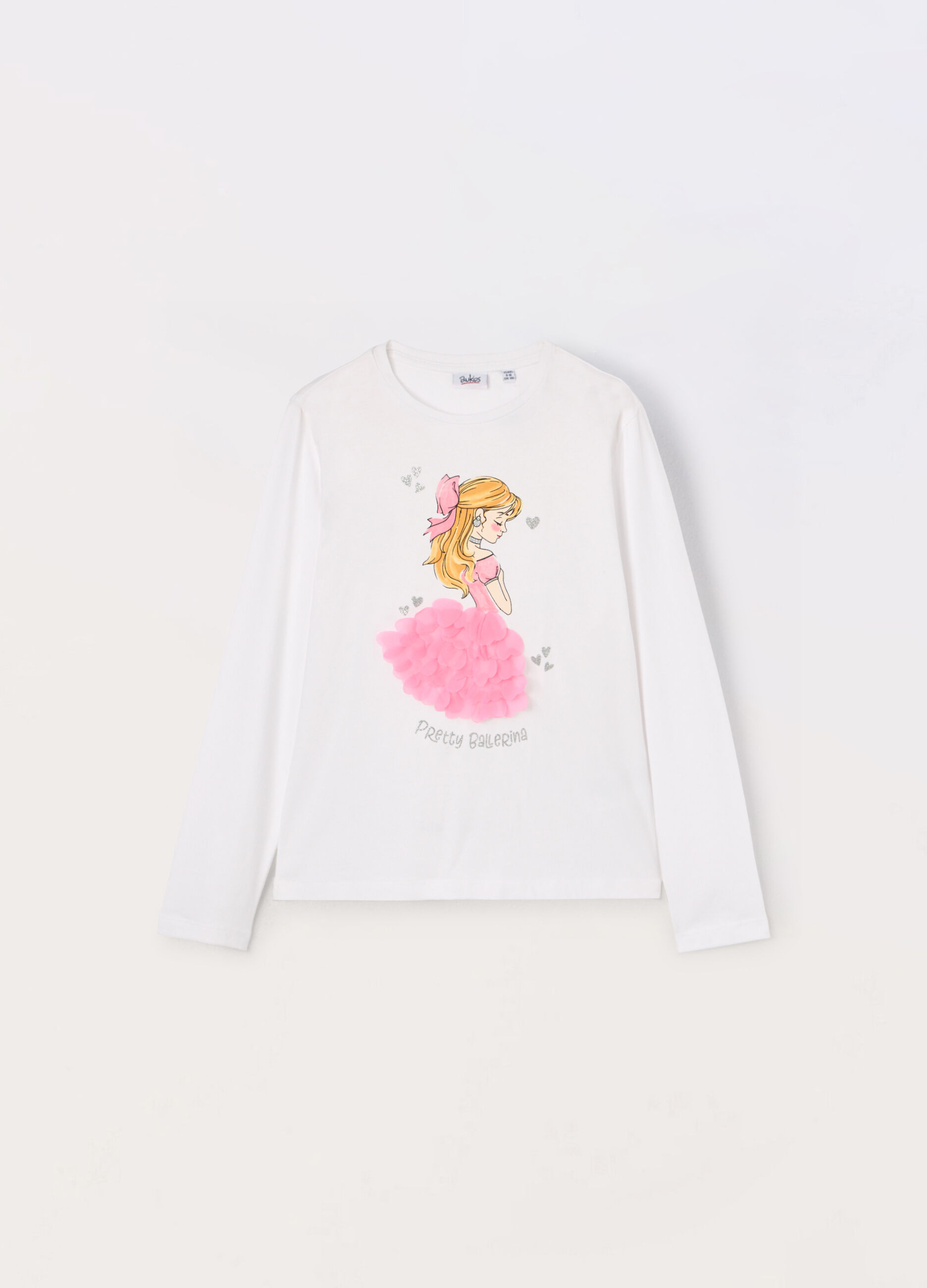 T-shirt in jersey di cotone stretch bambina_0