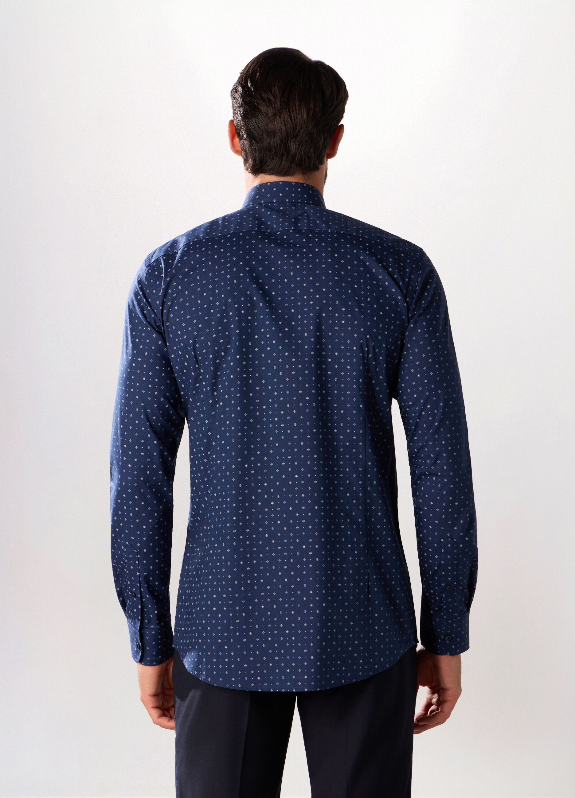 Camicia slim fit con stampa uomo_1