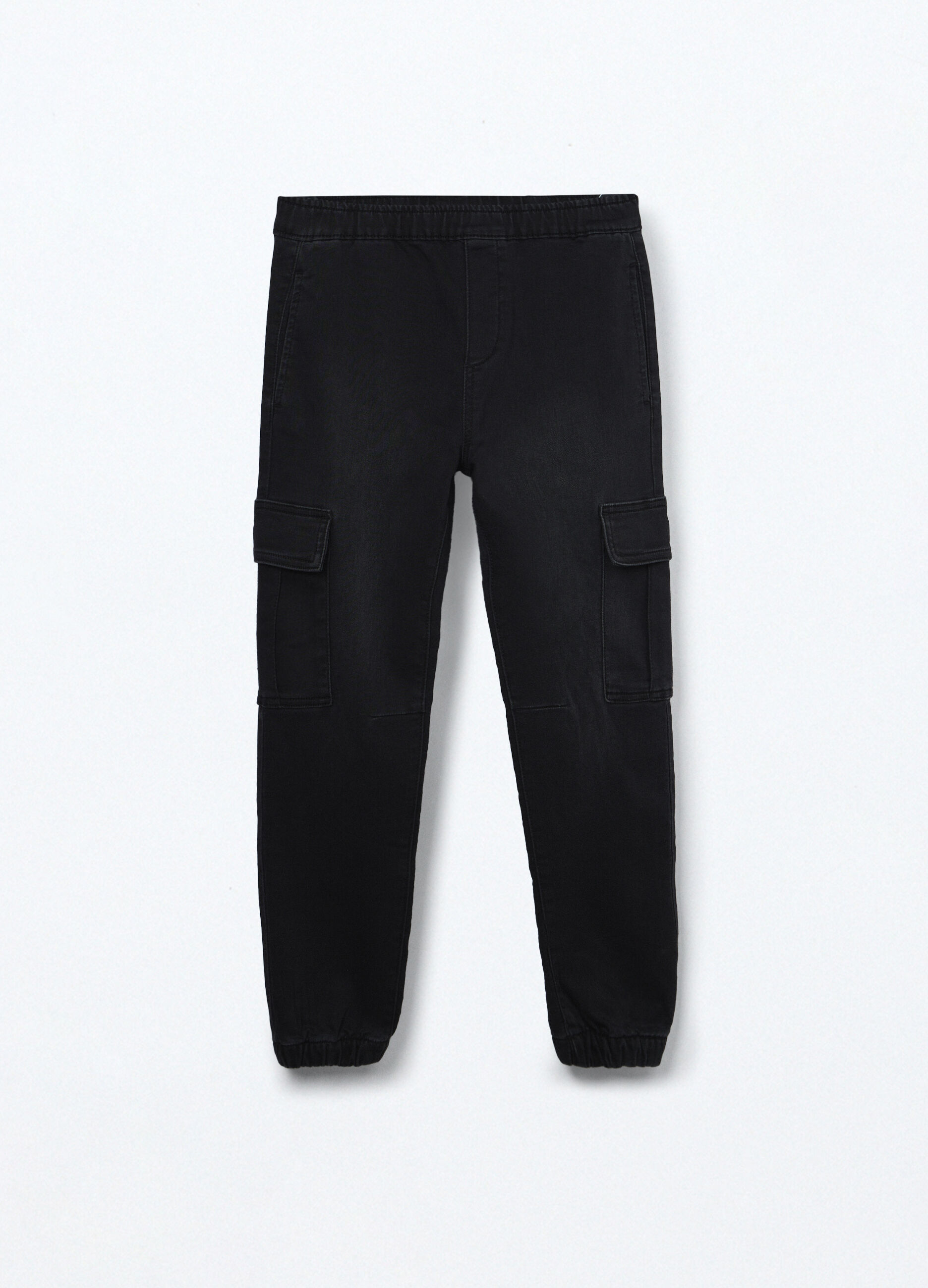 Jogger cargo in denim misto cotone ragazzo_0