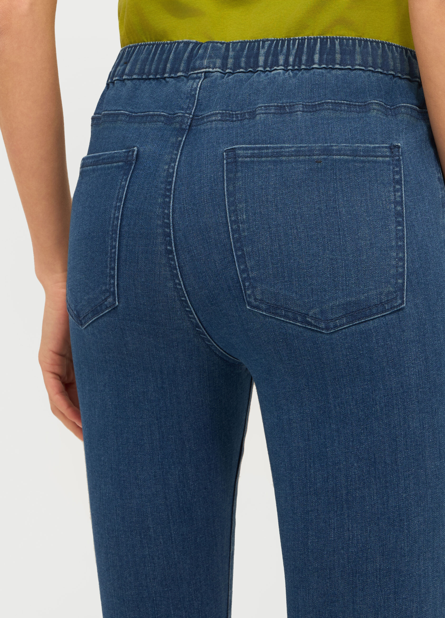 Jeggings capri in denim di misto cotone stretch donna