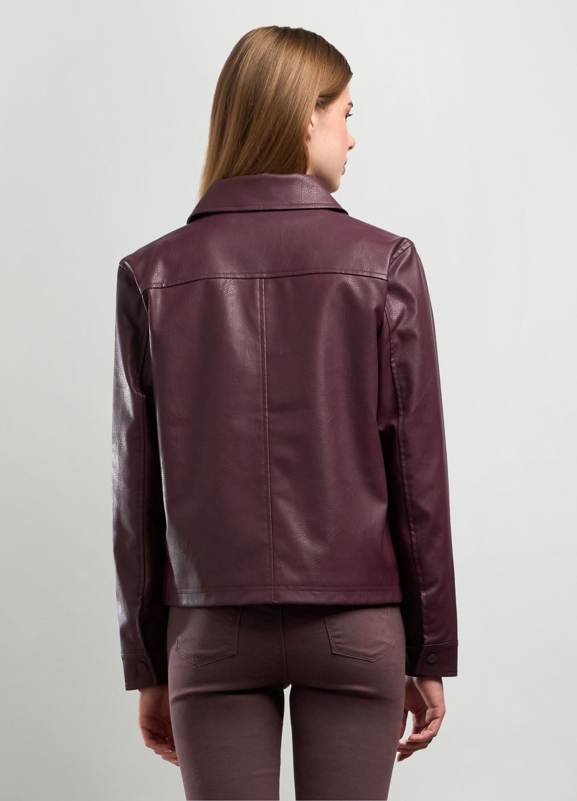 Giacca in eco pelle donna_1