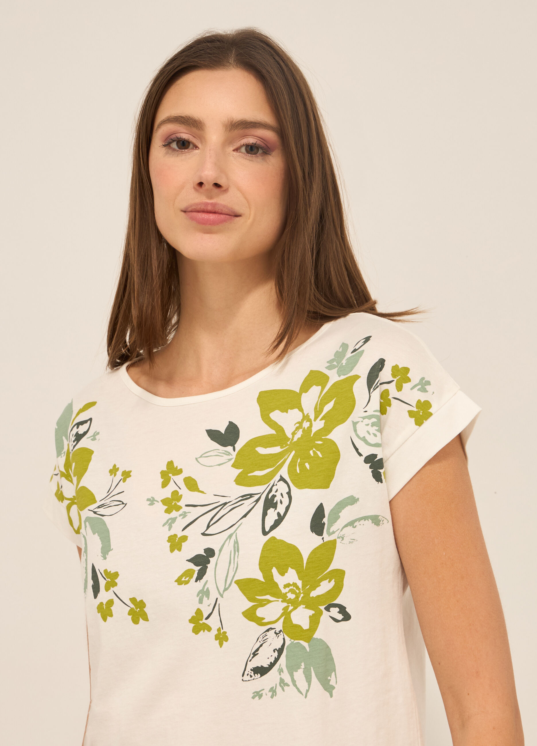 T-shirt in jersey di puro cotone donna_2