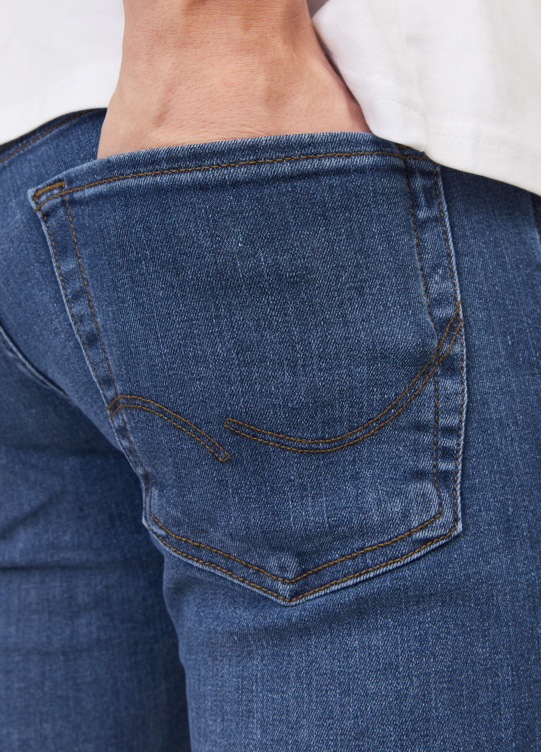 Jeans slim fit in denim di cotone uomo_5