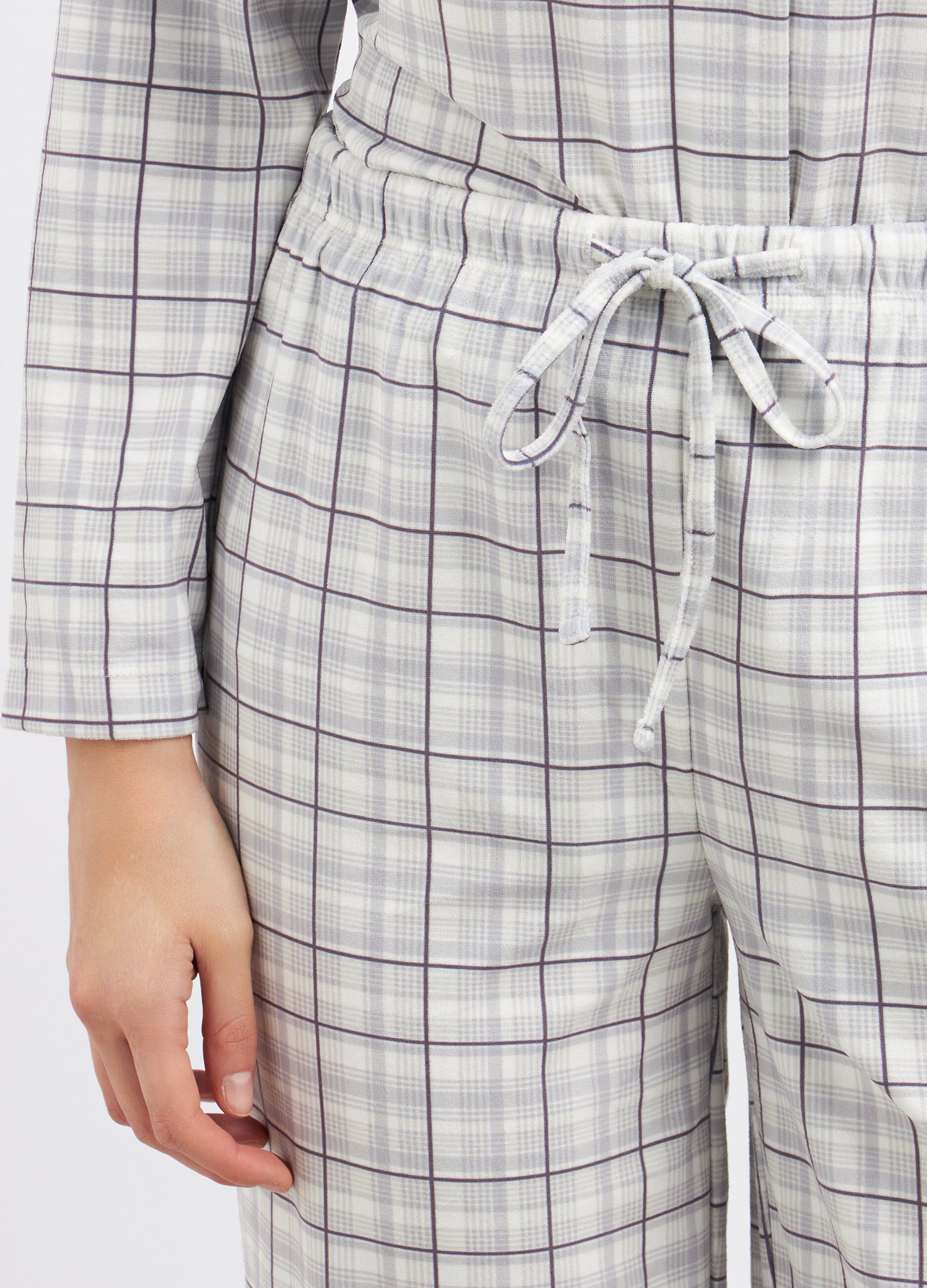 Pantaloni lunghi pigiama a quadri donna_2