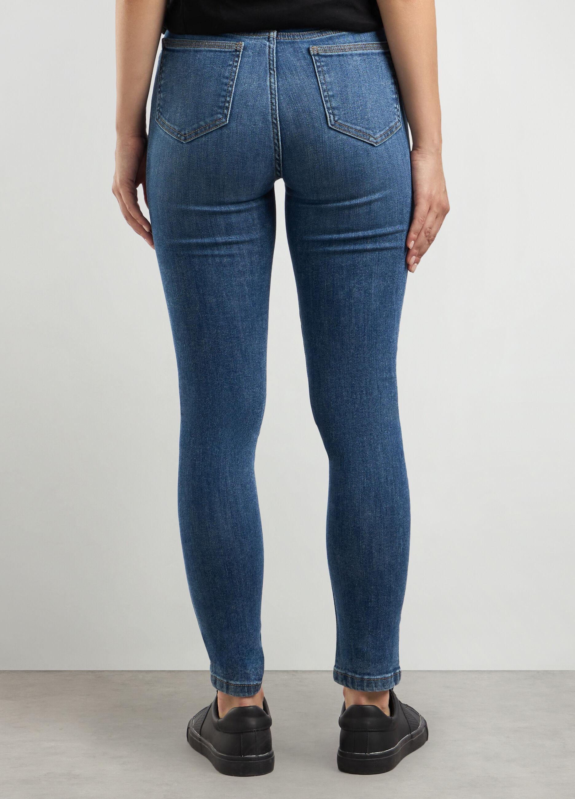 Jeggings in denim di cotone stretch donna_1