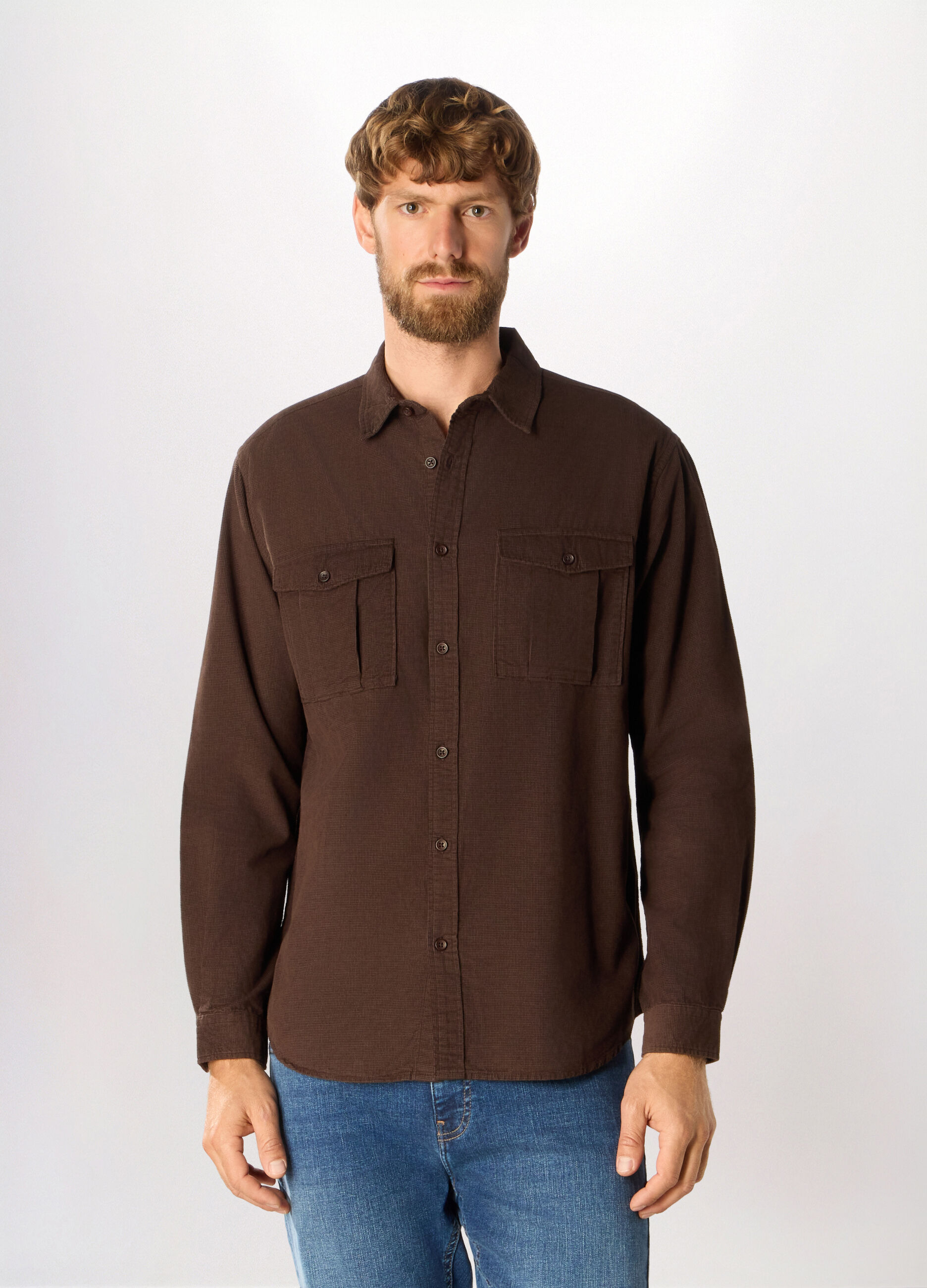 Camicia in velluto di cotone uomo_0