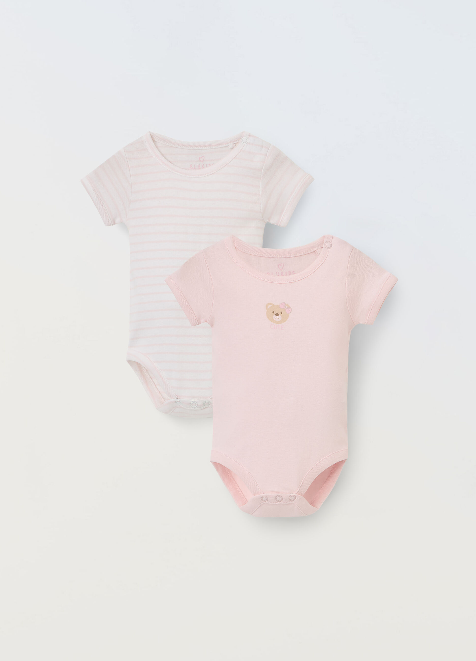 Pack 2 body in puro cotone neonata