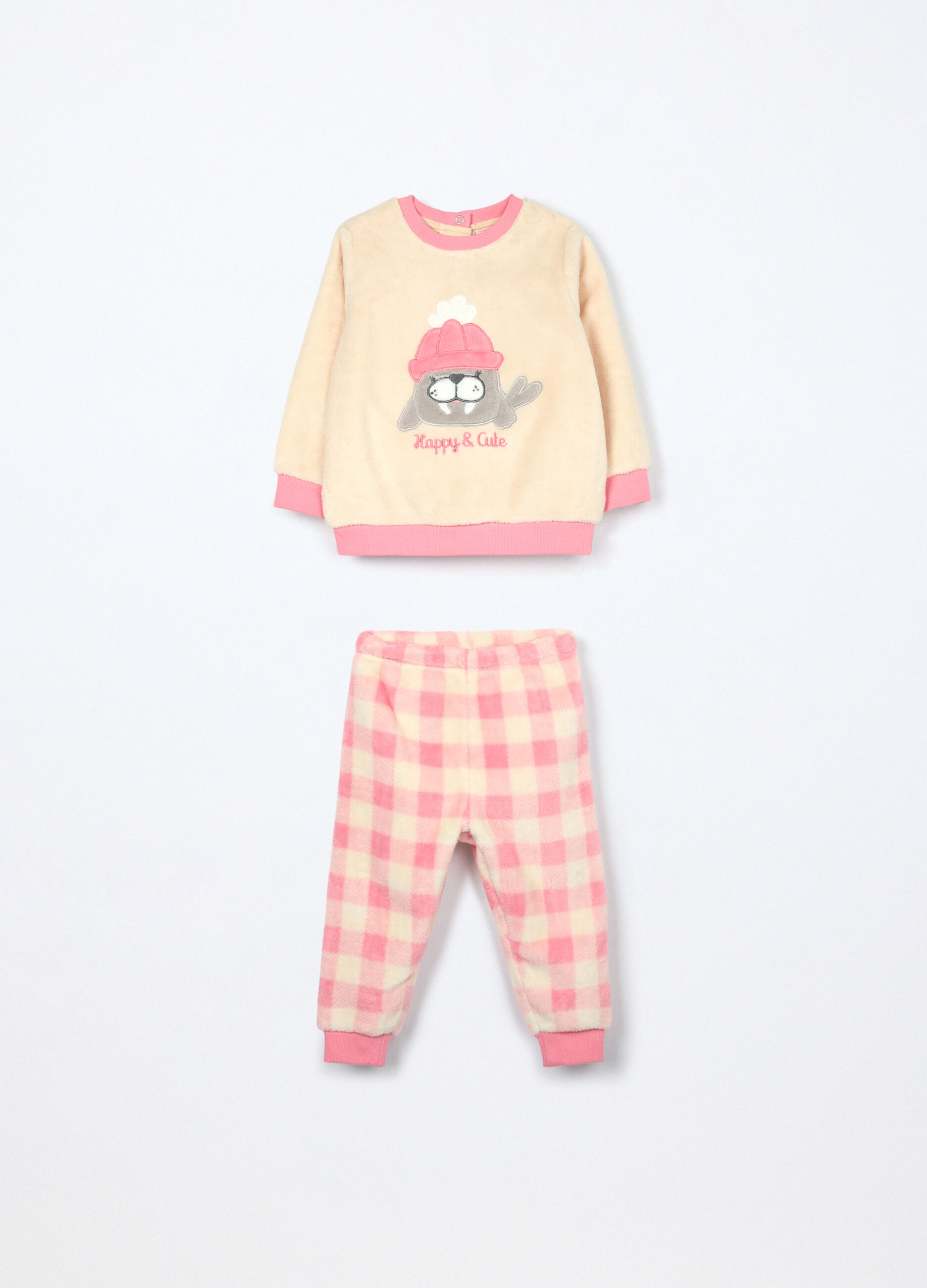 Set pigiama in coral fleece neonata_0