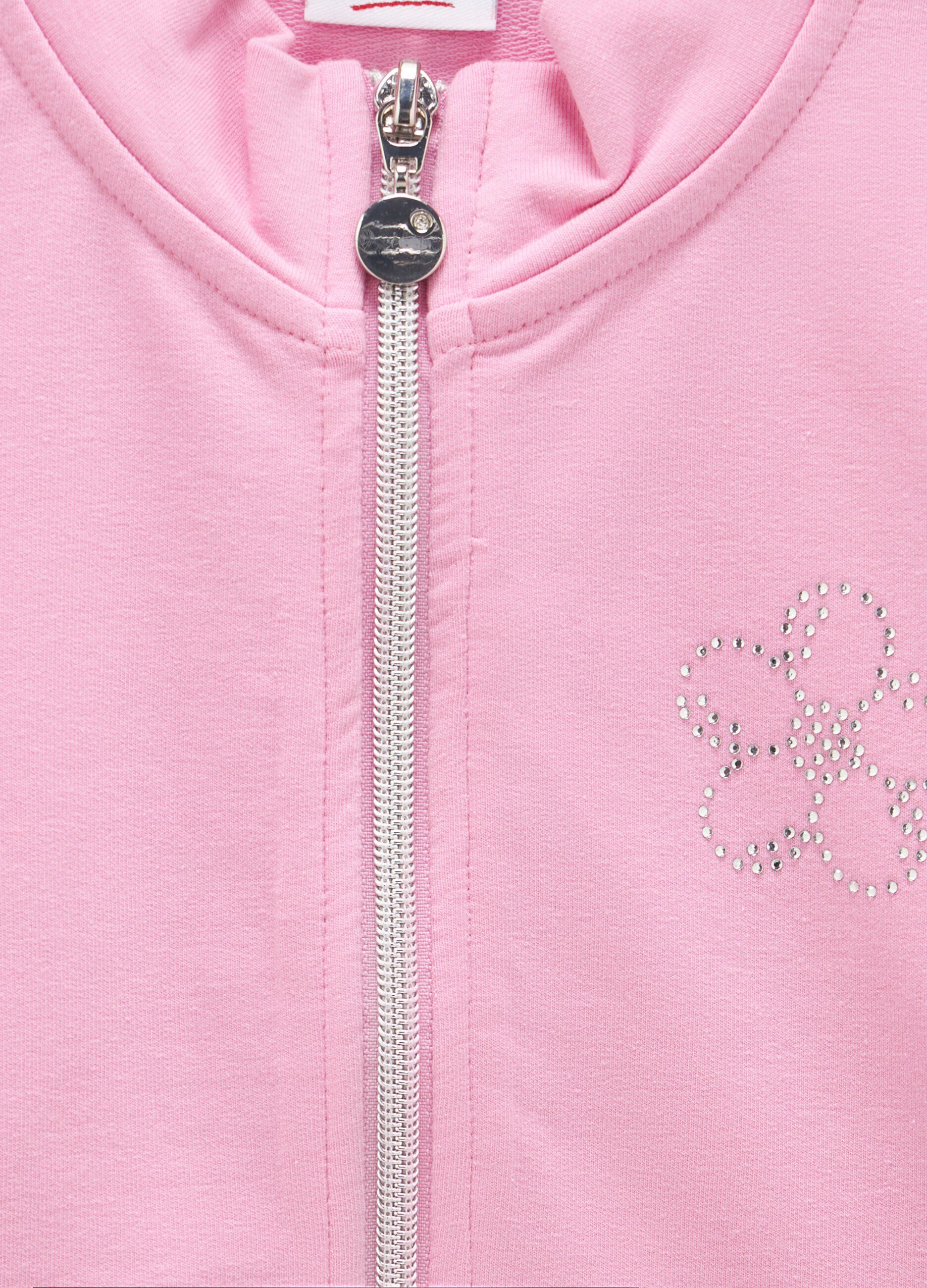 Felpa full-zip in cotone stretch bambina_1
