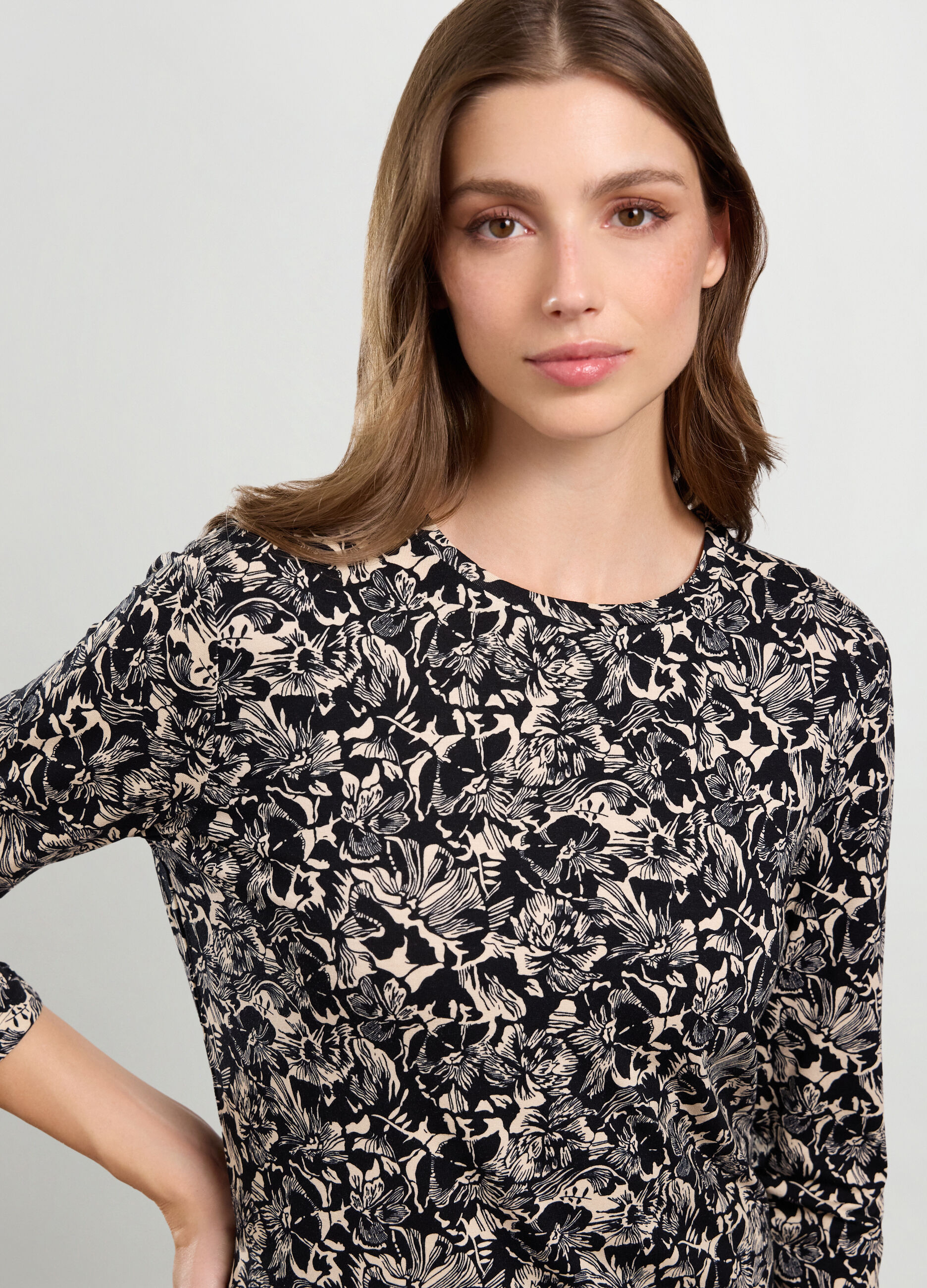 T-shirt in cotone stretch donna_2