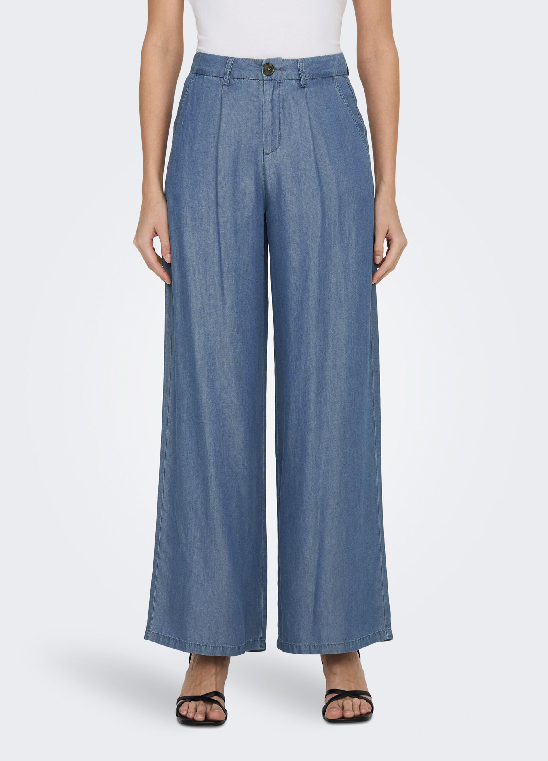 Pantaloni palazzo in puro cotone donna_2