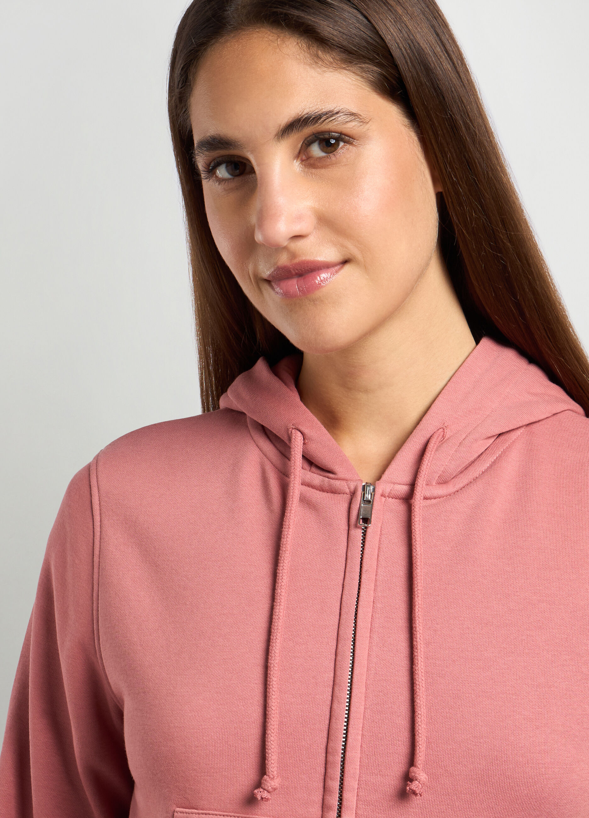 Felpa con cappuccio misto cotone donna_2