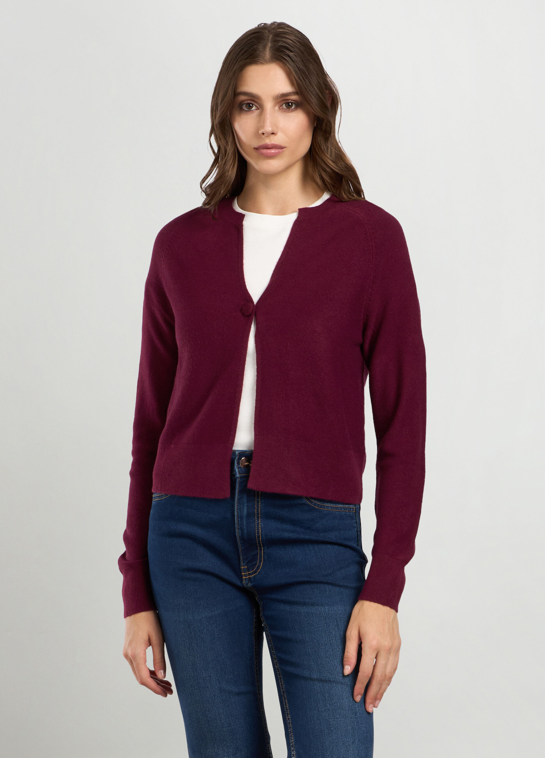 Cardigan tricot bottone donna_0