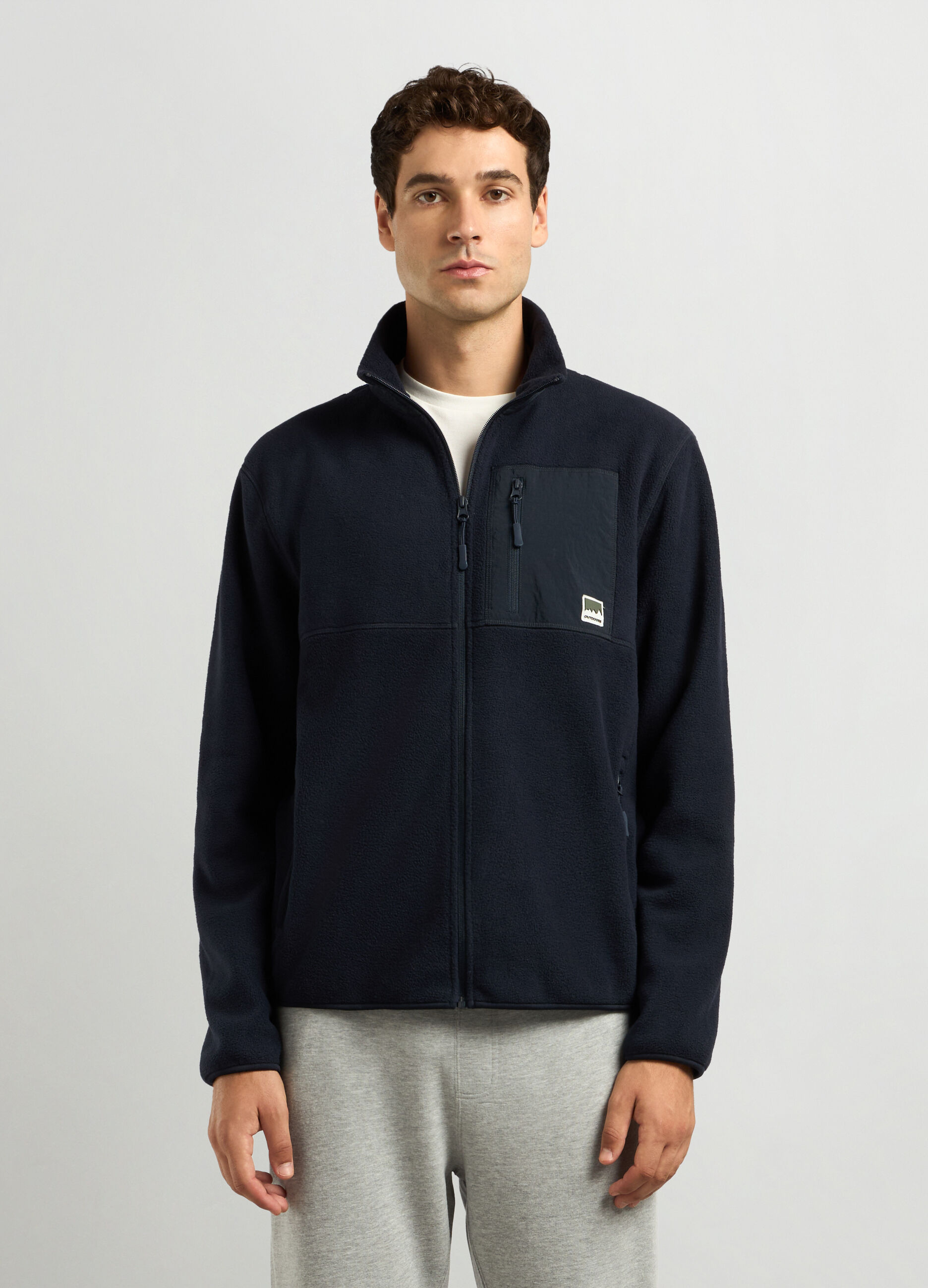 Felpa in pile full zip uomo_0