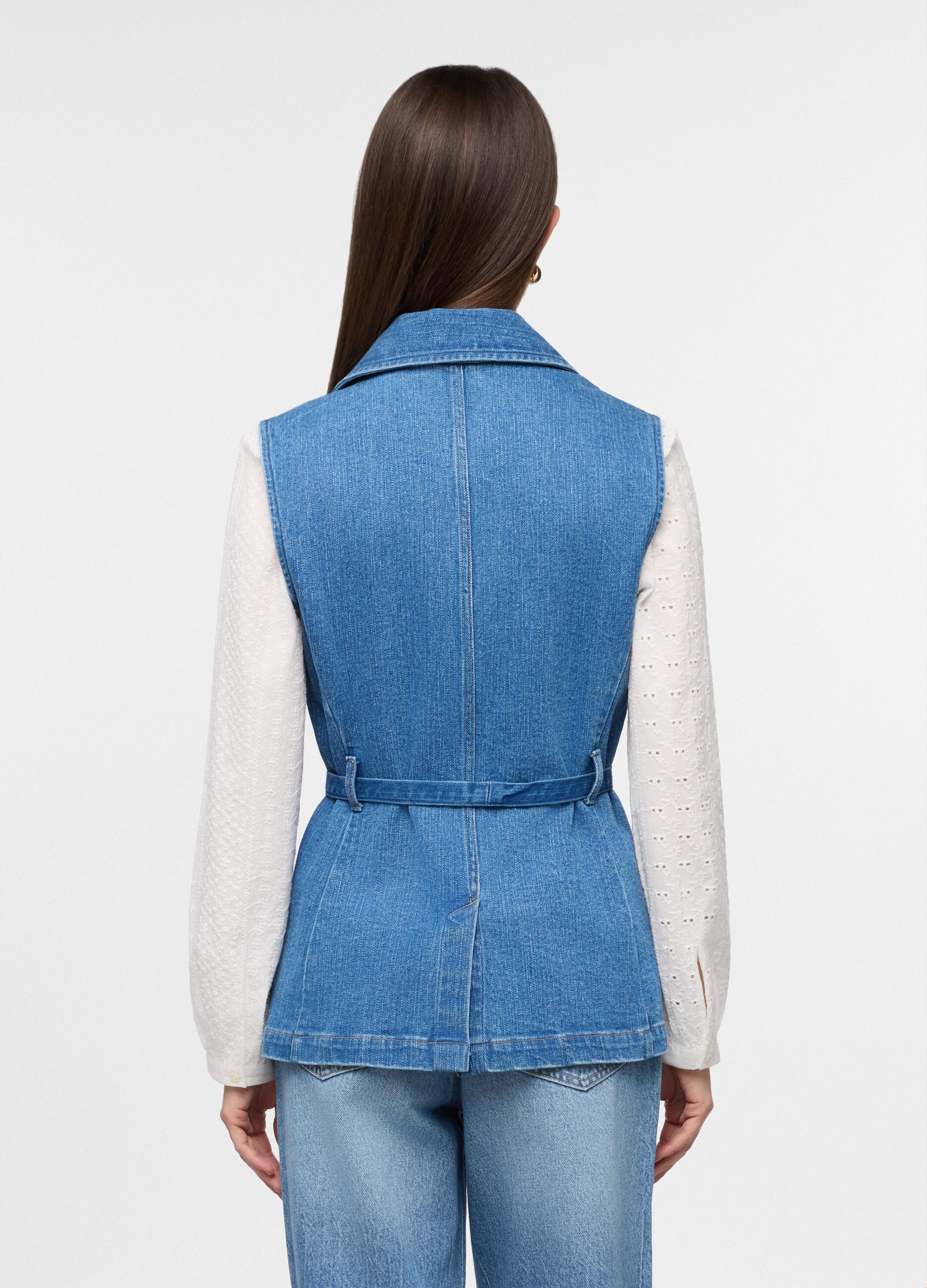 Gilet in denim misto cotone donna
