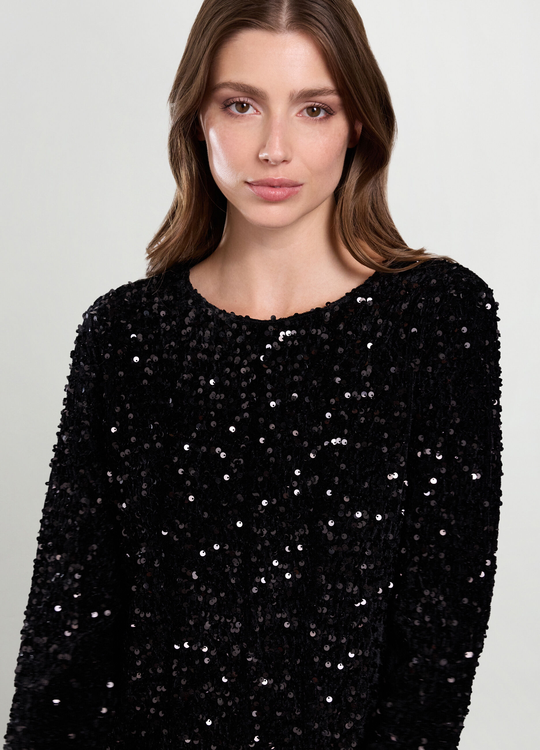 Abito corto con paillettes donna_2