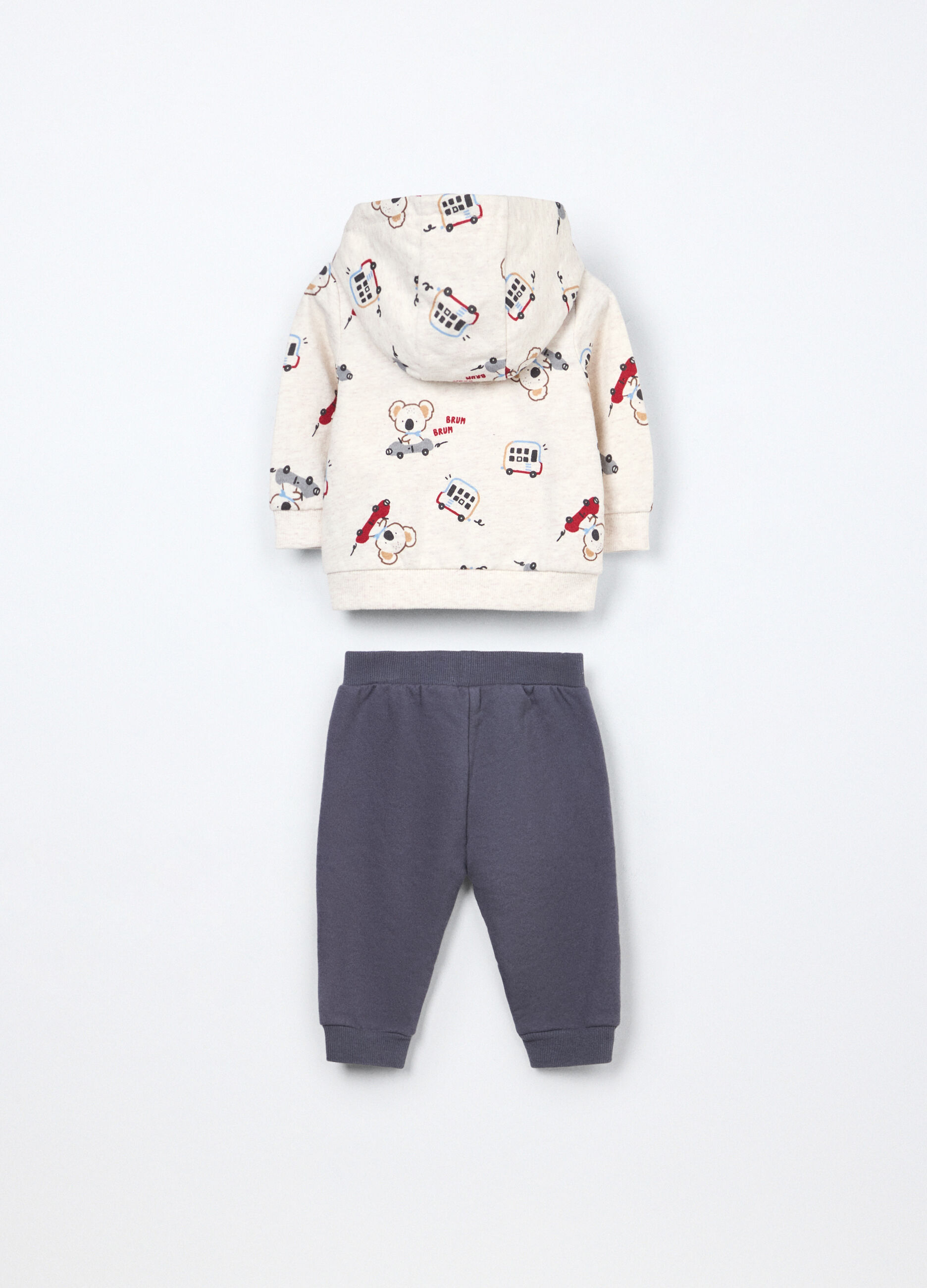 Jogging set in puro cotone fleece neonata_1