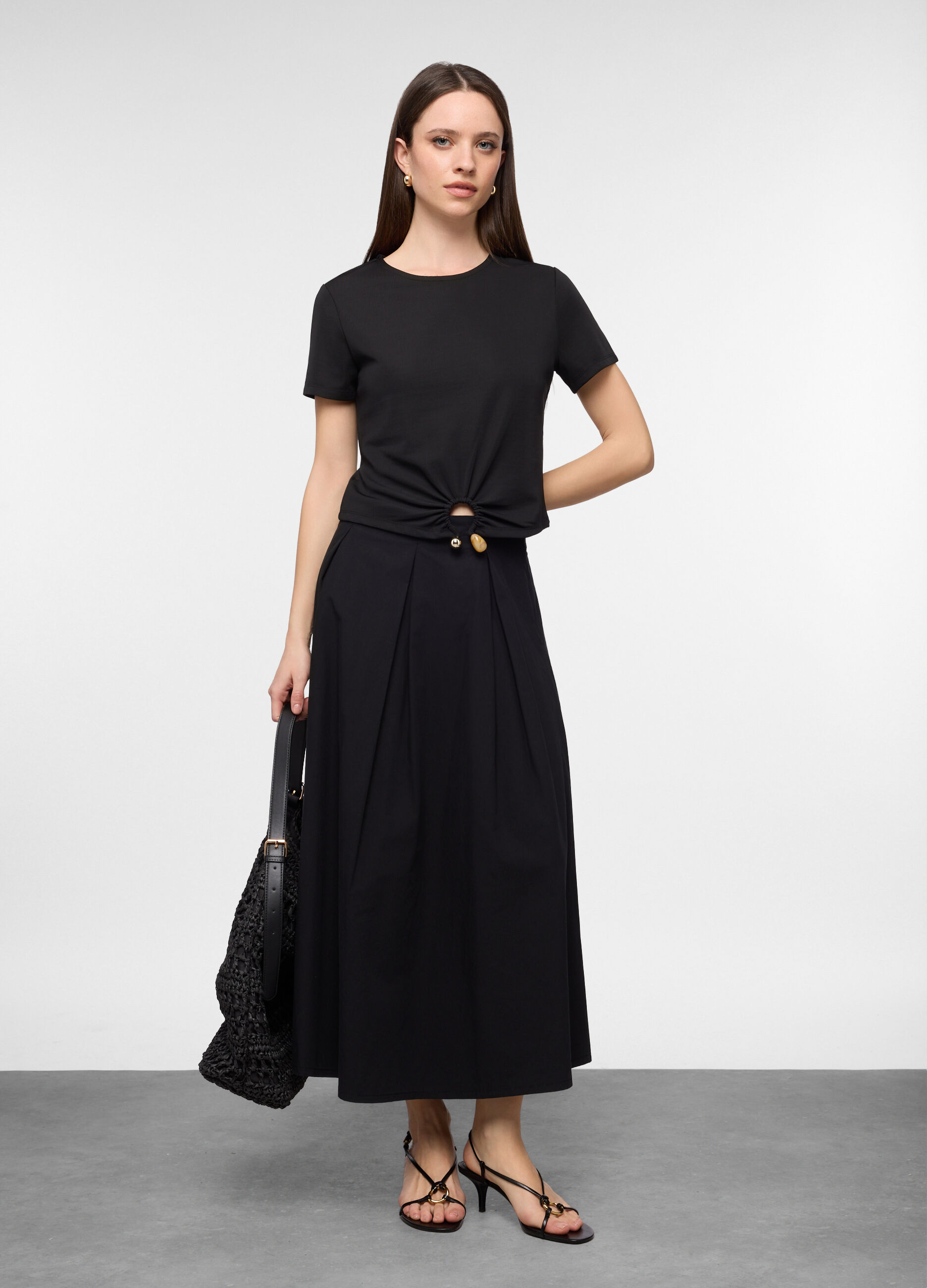 T-shirt girocollo stretch donna_0