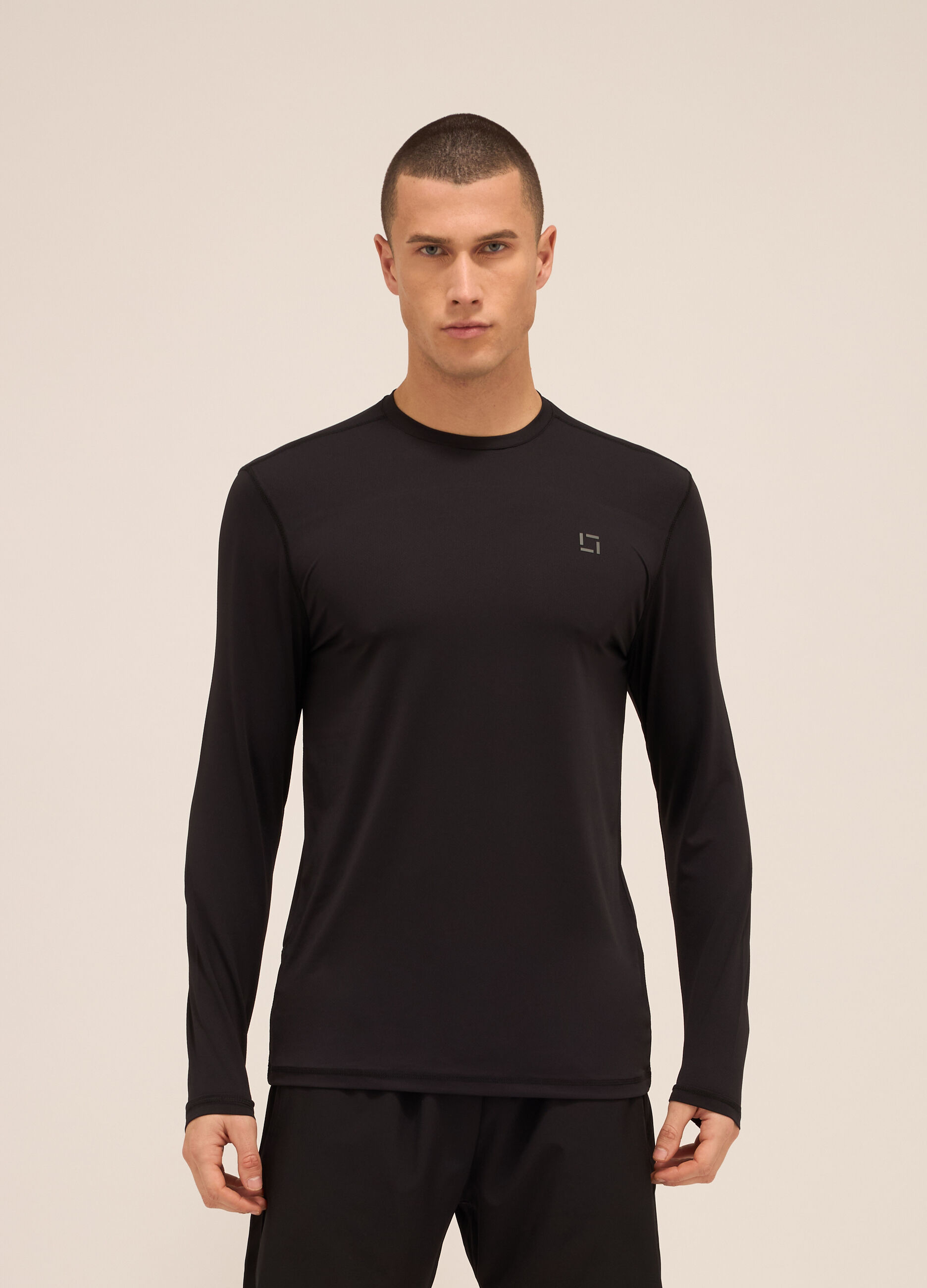 Maglia a maniche lunghe in jersey stretch uomo_0