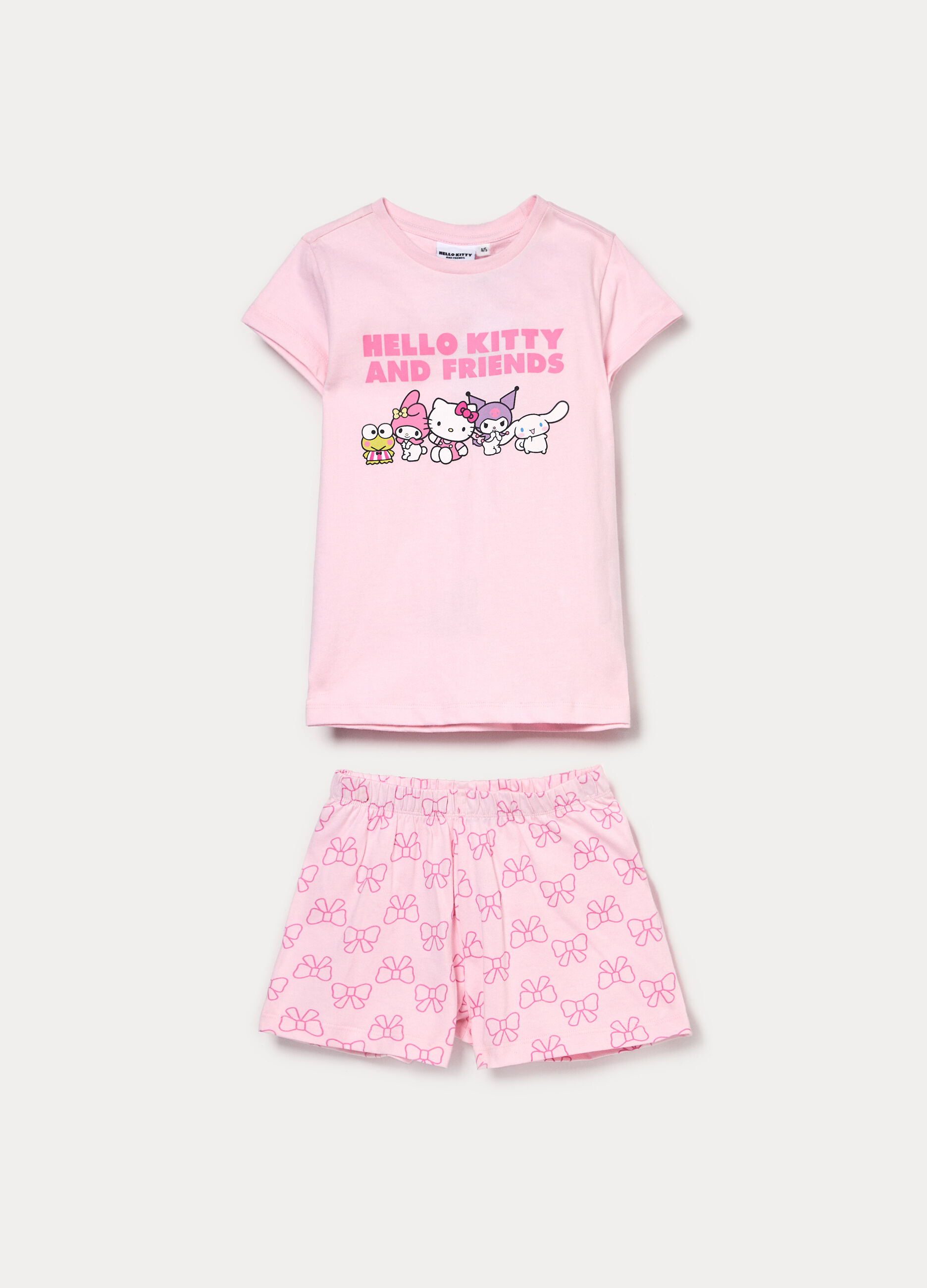 Set pigiama corto Hello Kitty in jersey di puro cotone bambina _0