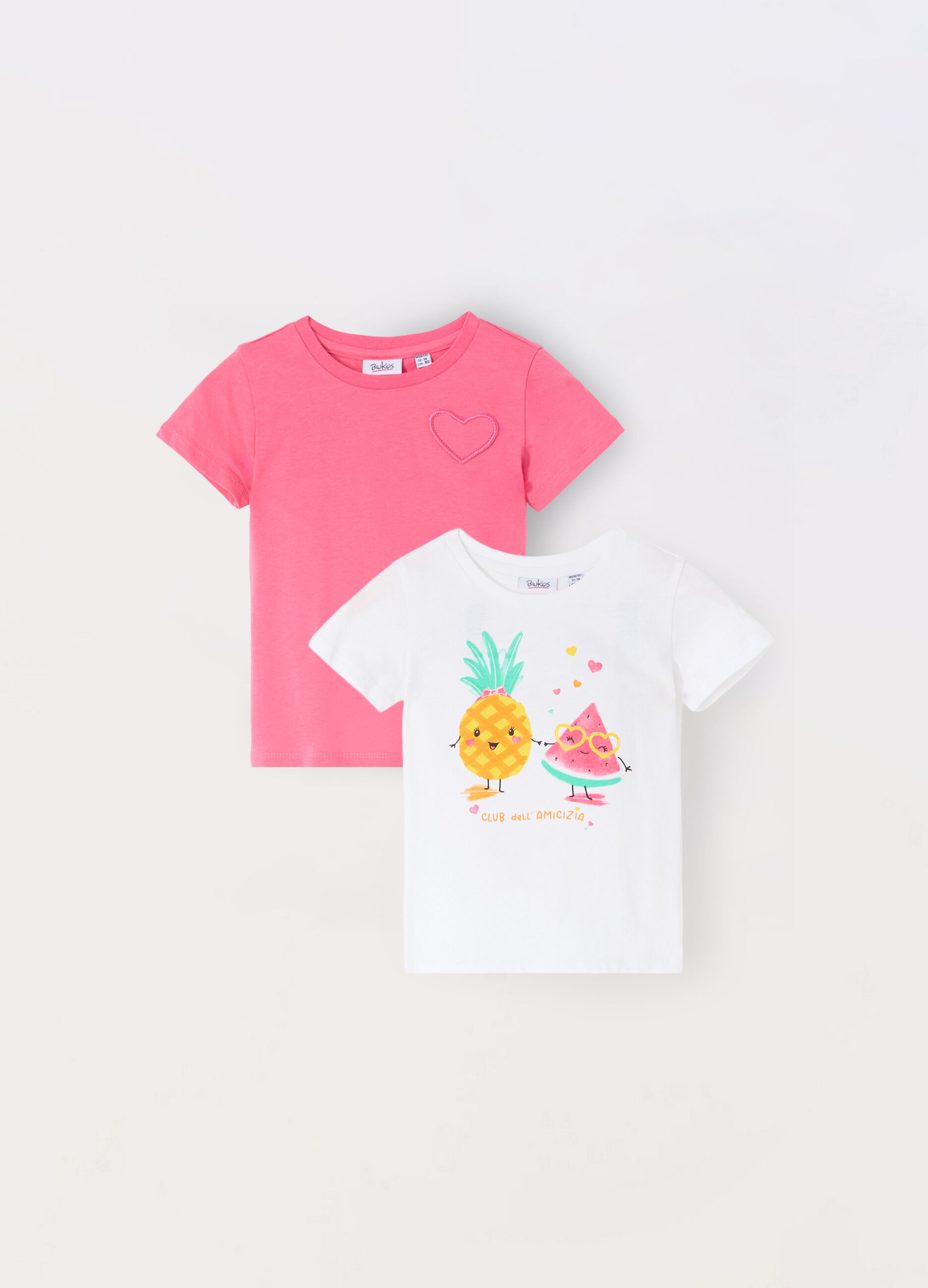 Pack 2 t-shirt in jersey di puro cotone neonata_0