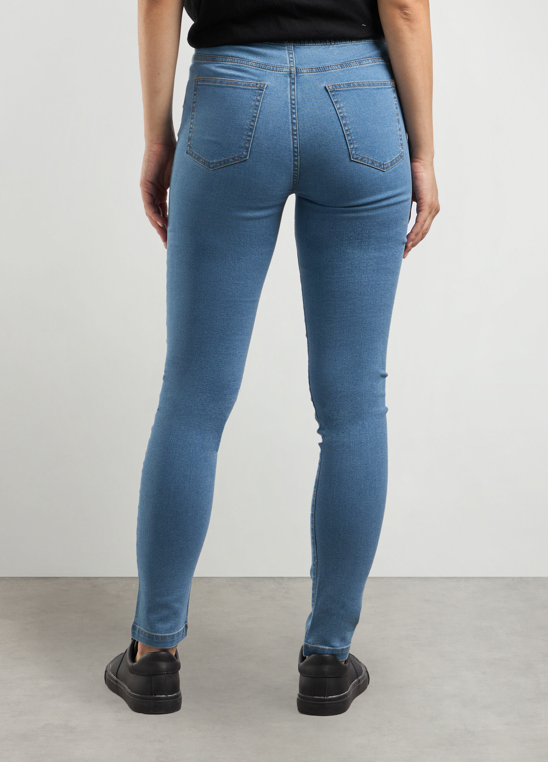 Jeggings in denim di misto cotone stretch donna_1