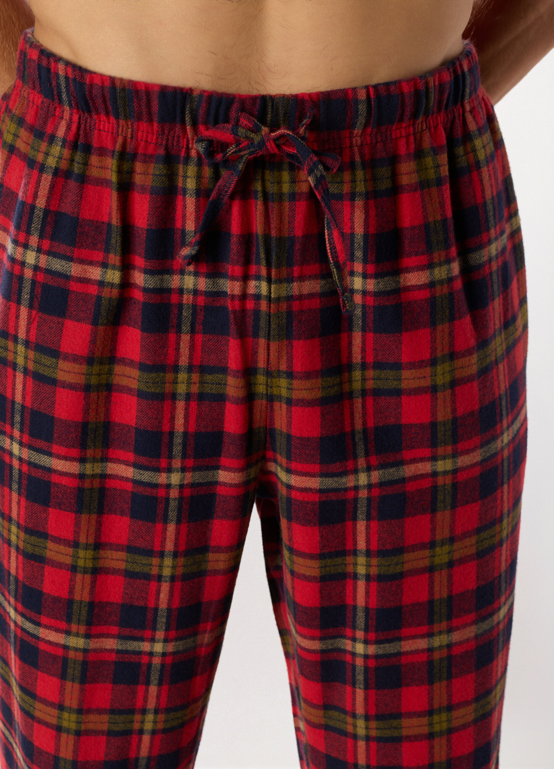 Pantaloni lunghi pigiama in cotone a quadri uomo_2