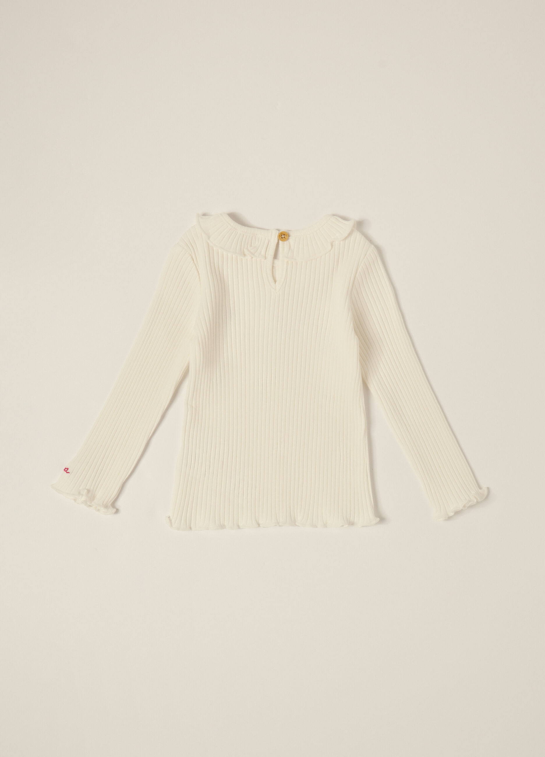 Maglia bianca a maniche lunghe con ricami_1