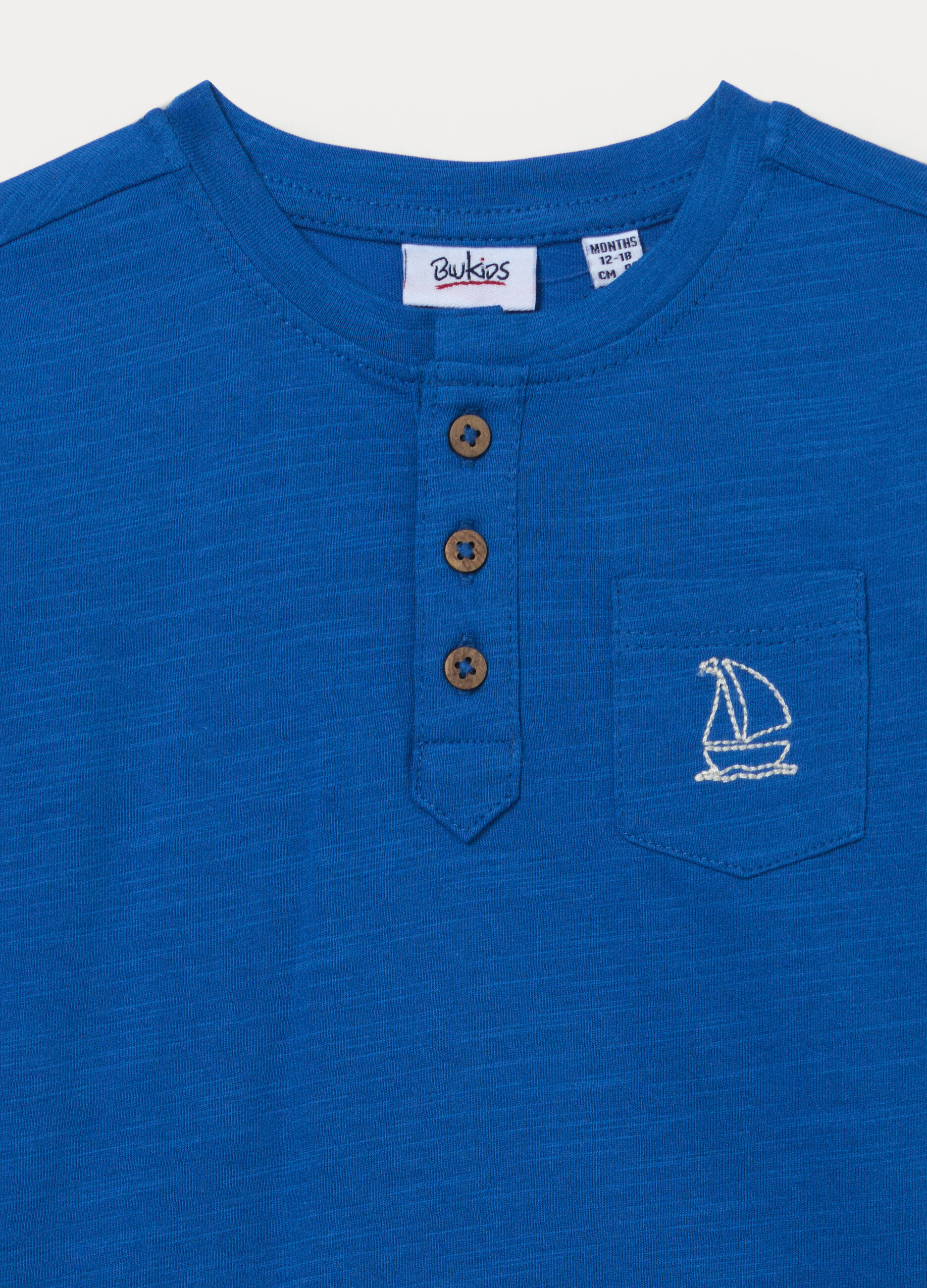 T-shirt girocollo in jersey di cotone slub bimbo_2