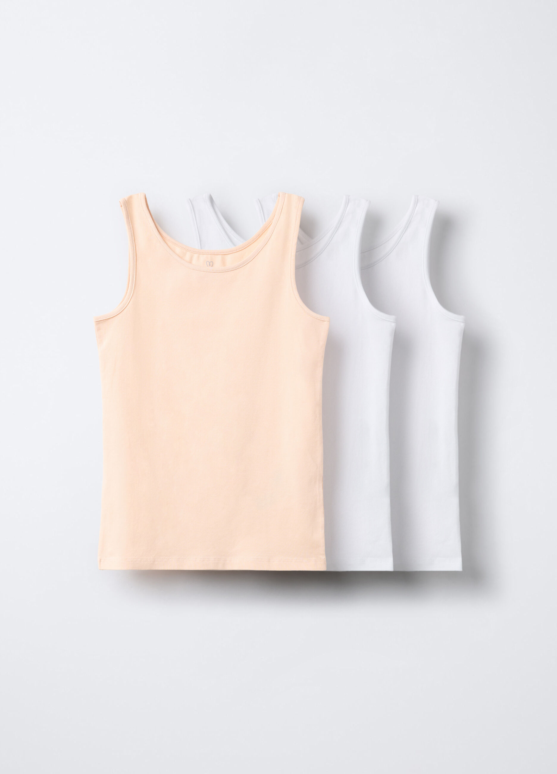 Pack 3 canotte in jersey di cotone stretch ragazza_0
