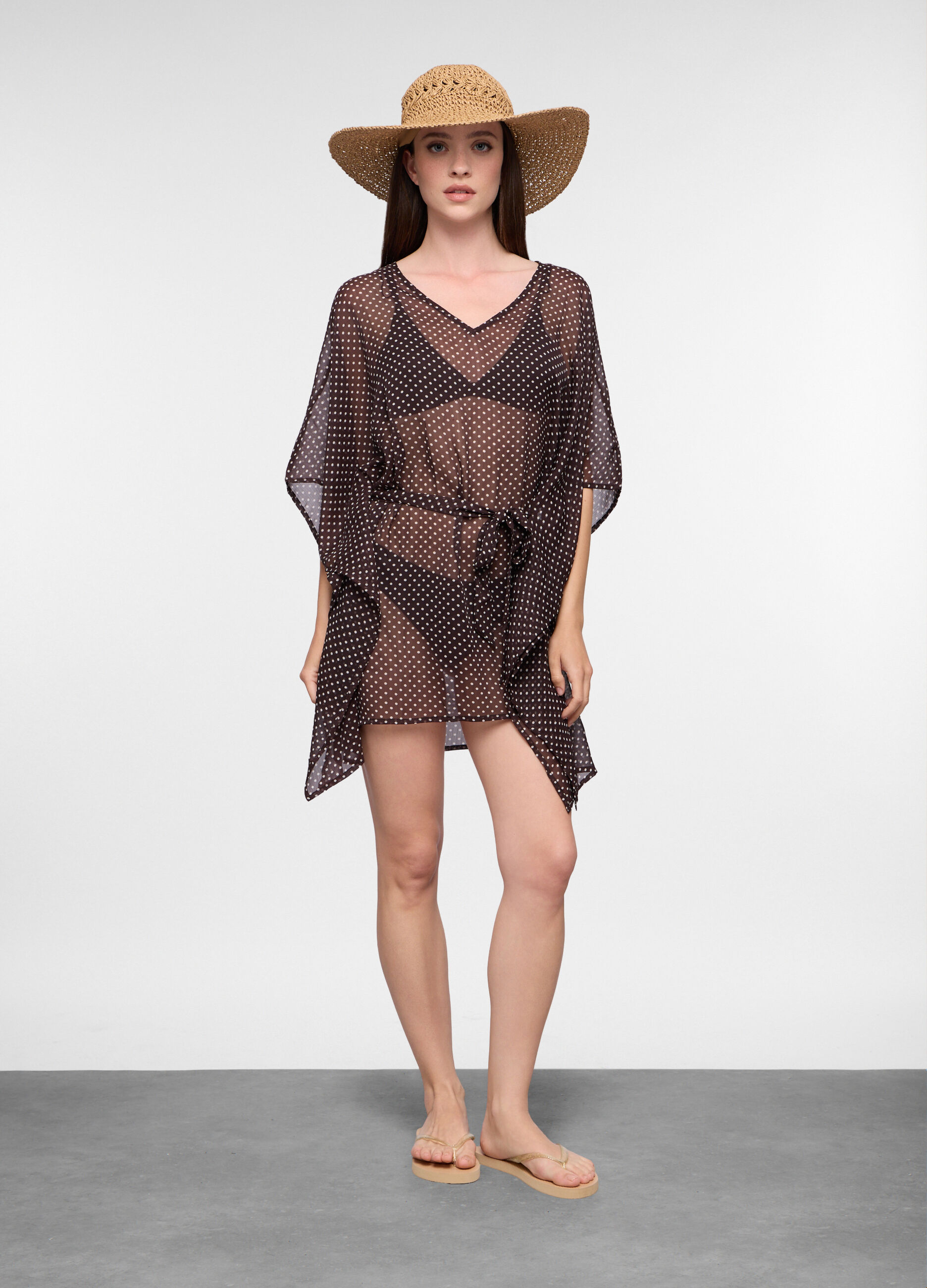 Caftano copricostume in chiffon donna_0
