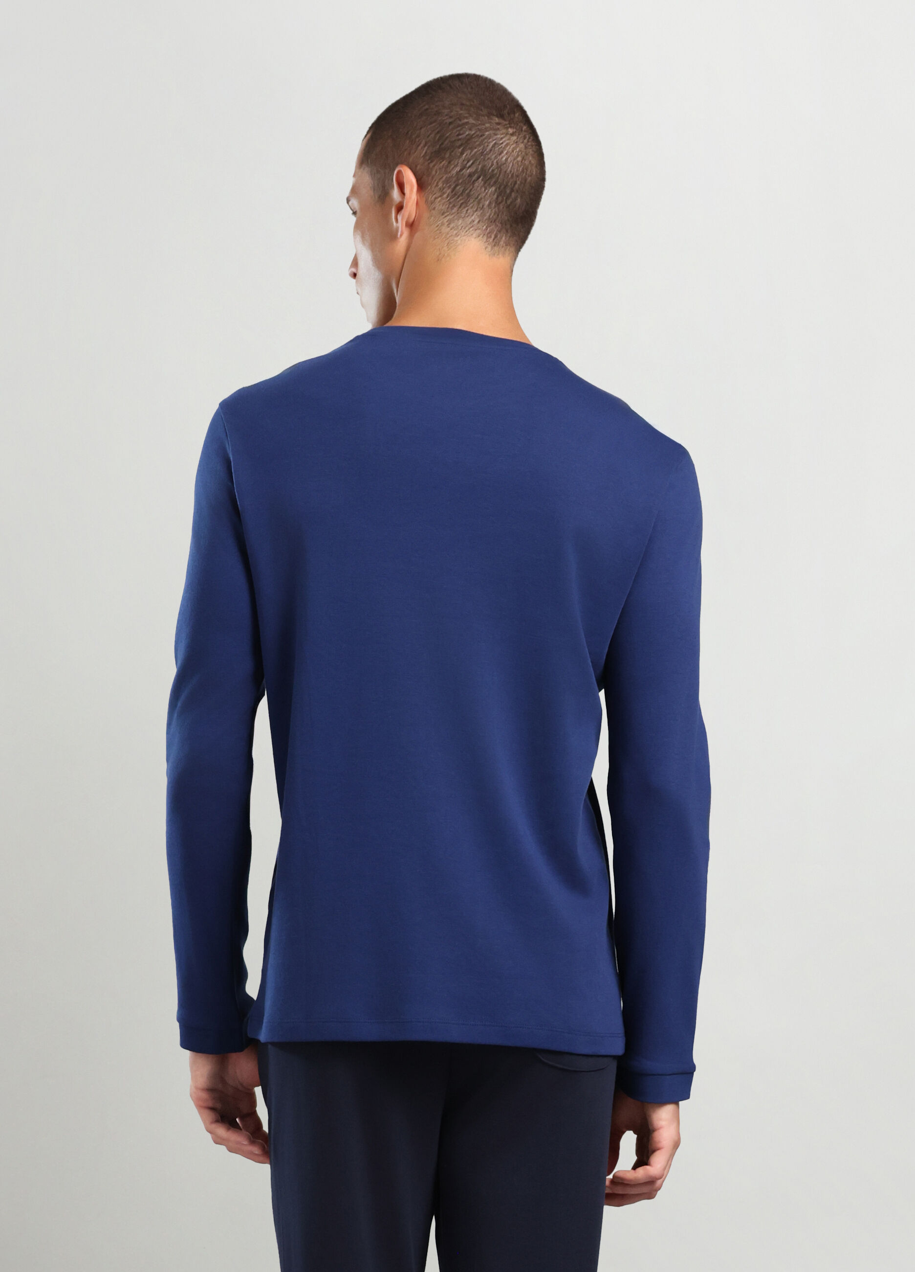 Maglietta a maniche lunghe in puro cotone uomo_1