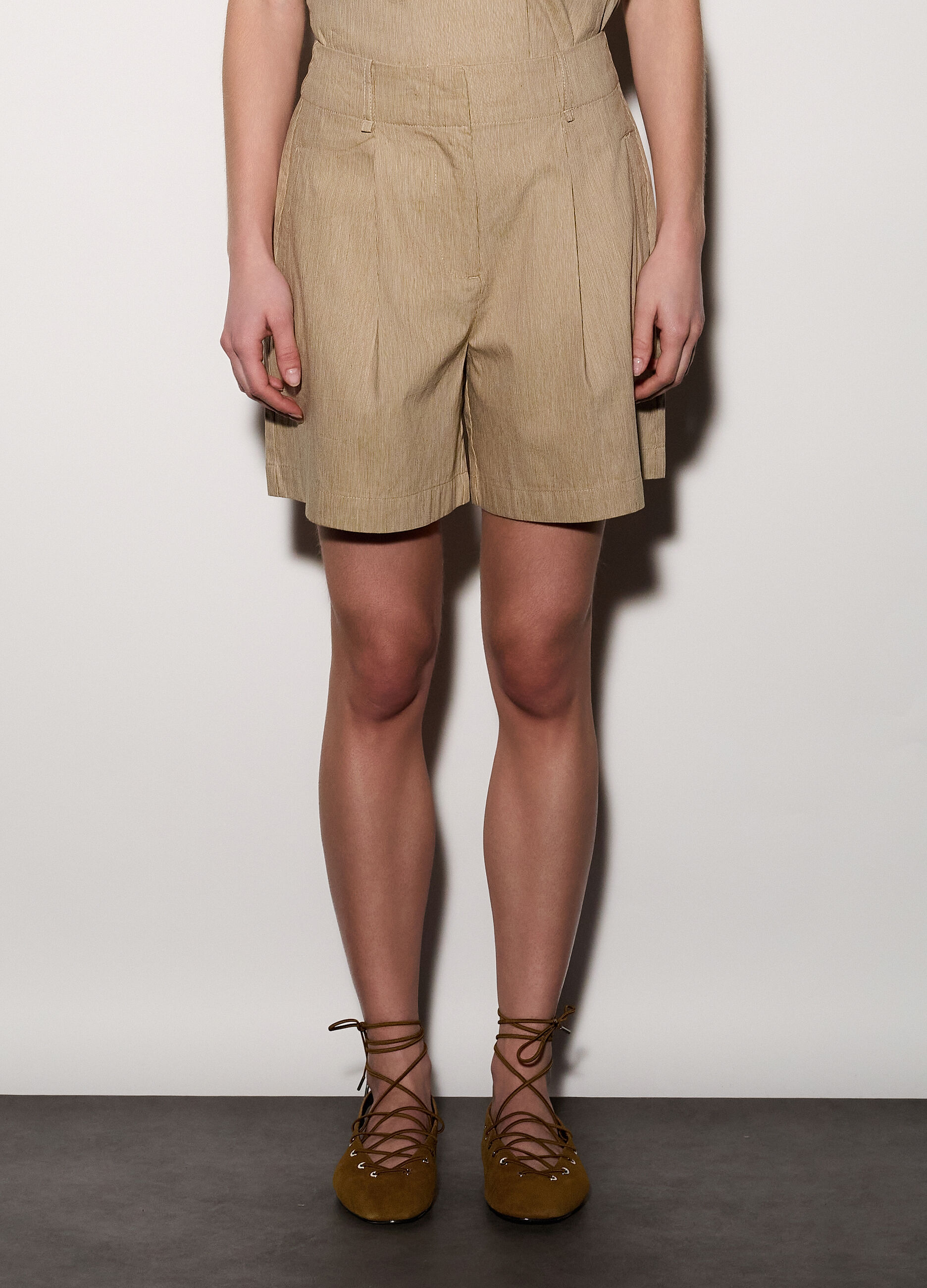 Shorts regular fit misto lino donna_1