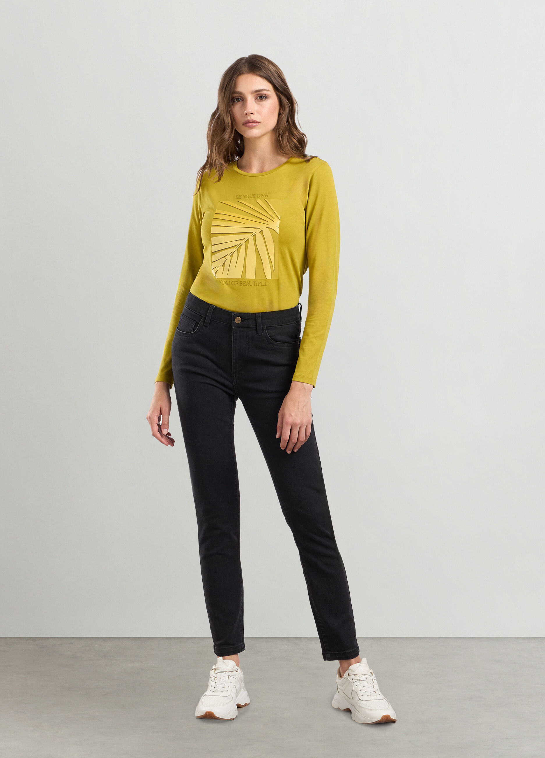 Pantaloni in denim stretch donna_0