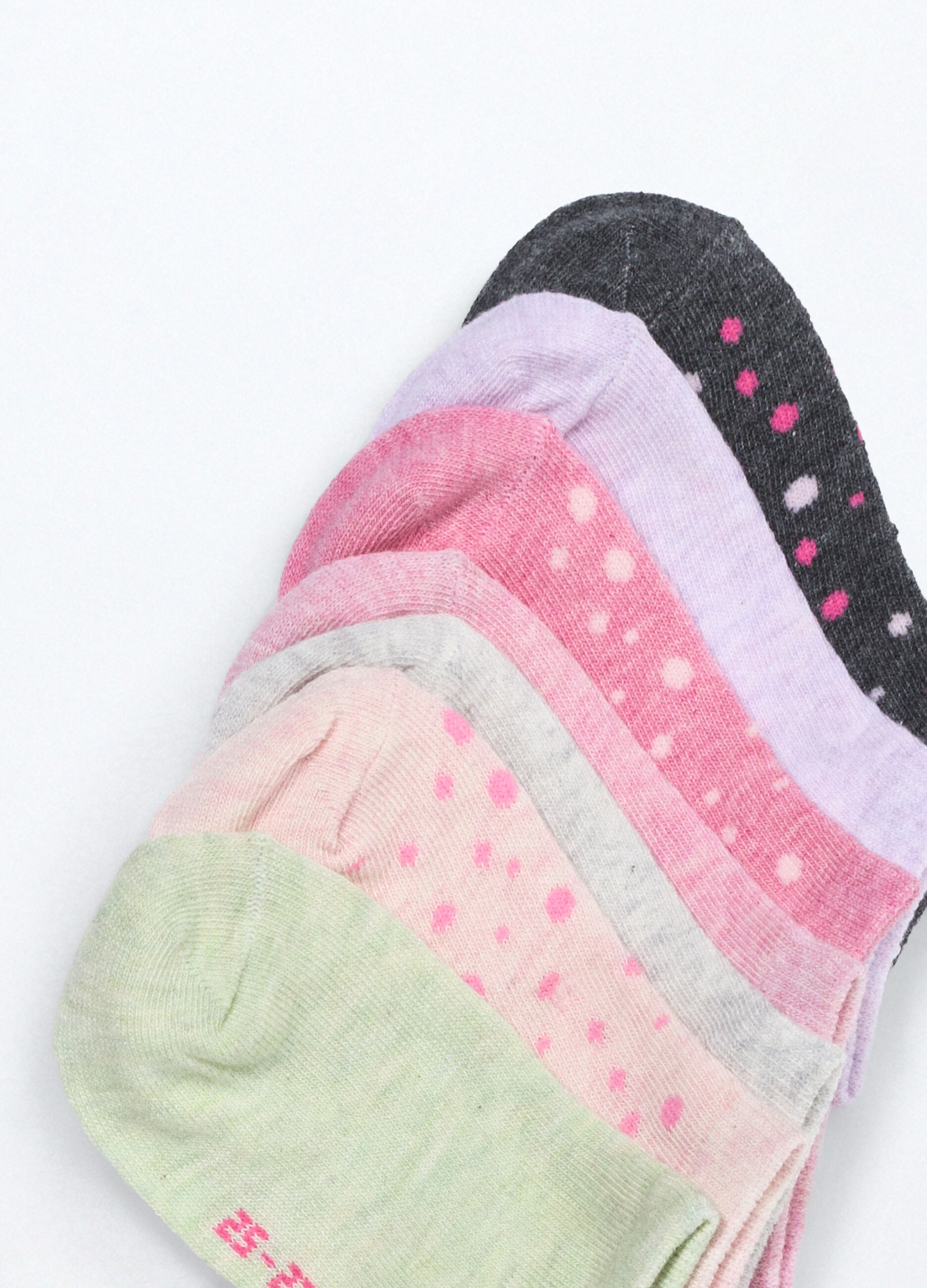 Pack 7 calze corte misto cotone bambina_2