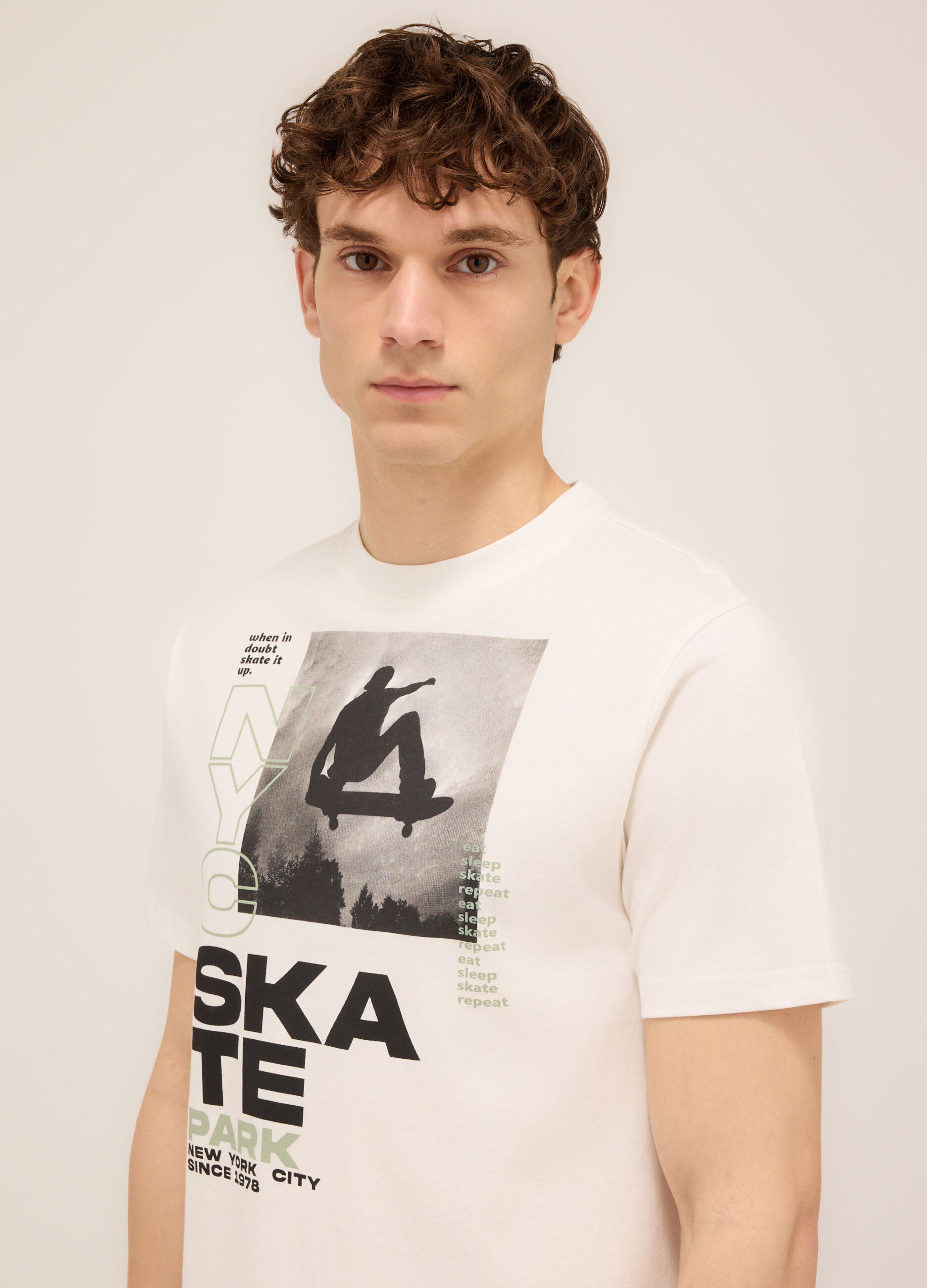 T-shirt girocollo stampa NYC Skate Park uomo