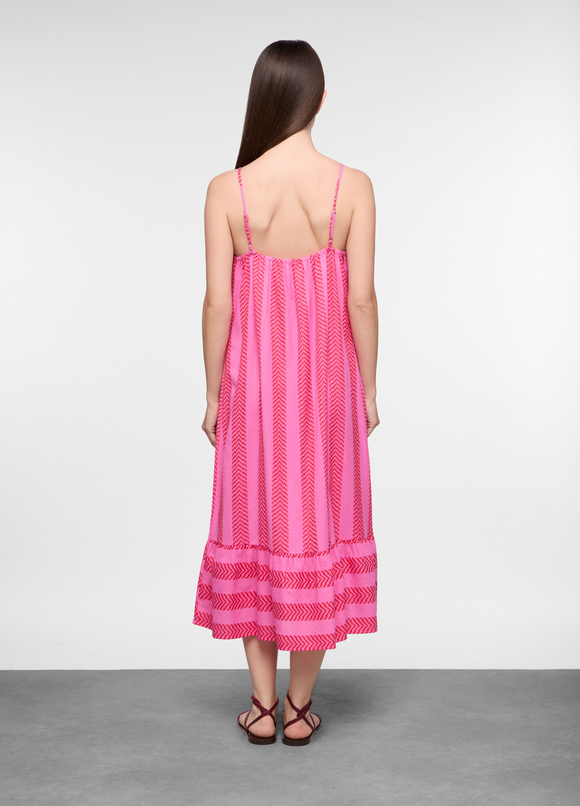 Abito lungo Fitted in puro cotone donna