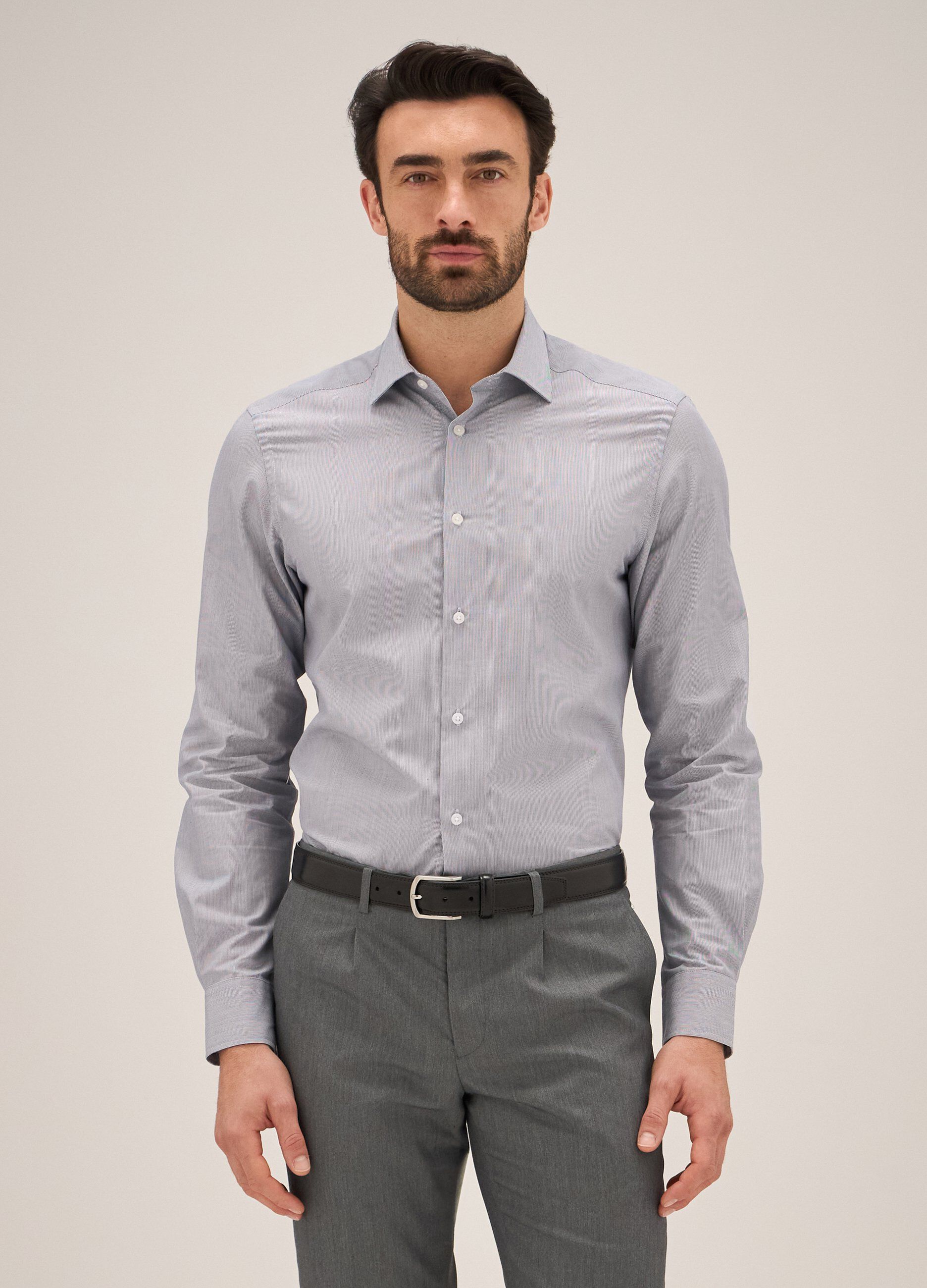Camicia Rumford in cotone rigato uomo_0