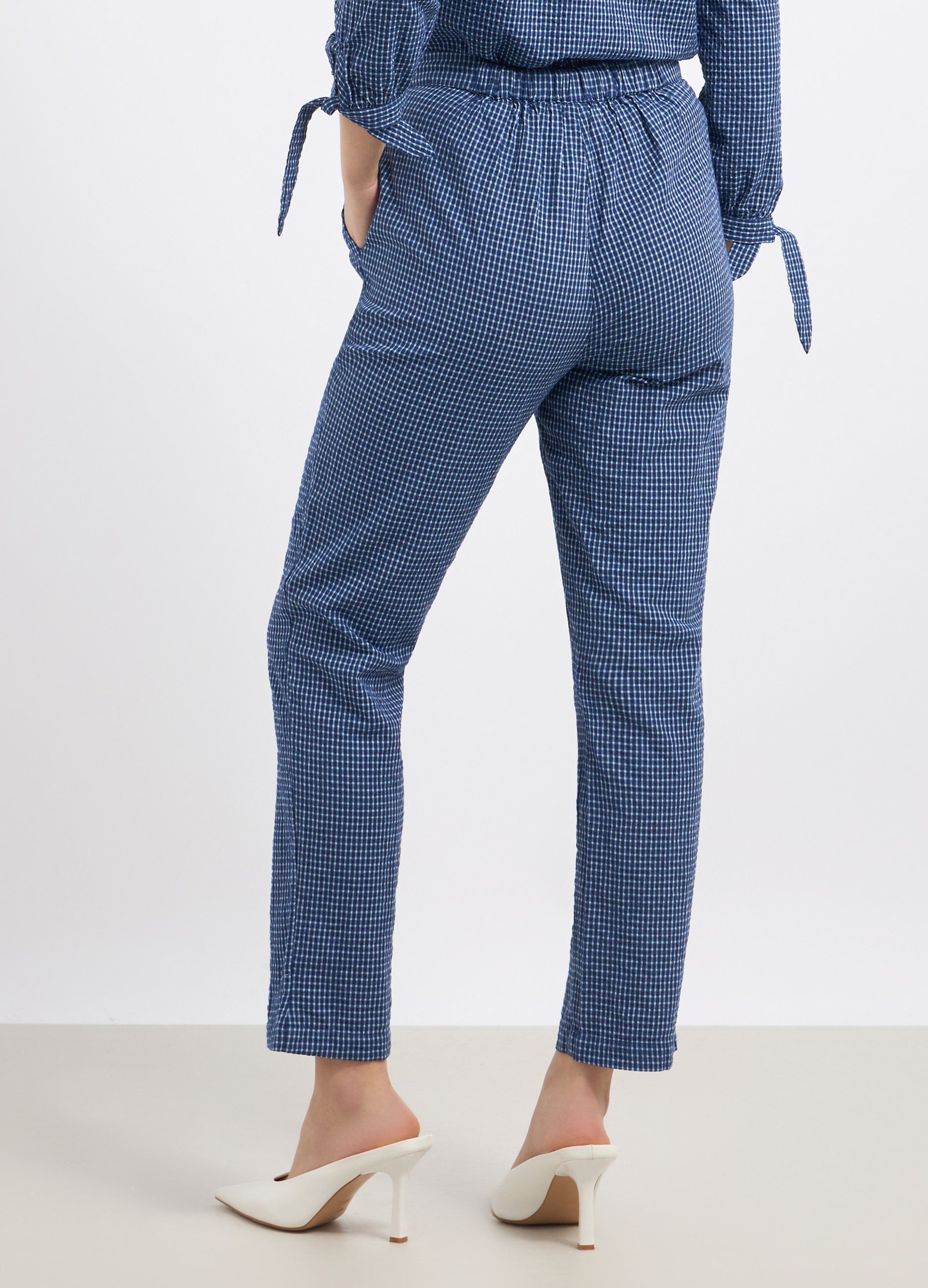 Pantaloni in puro cotone seersucker donna_1