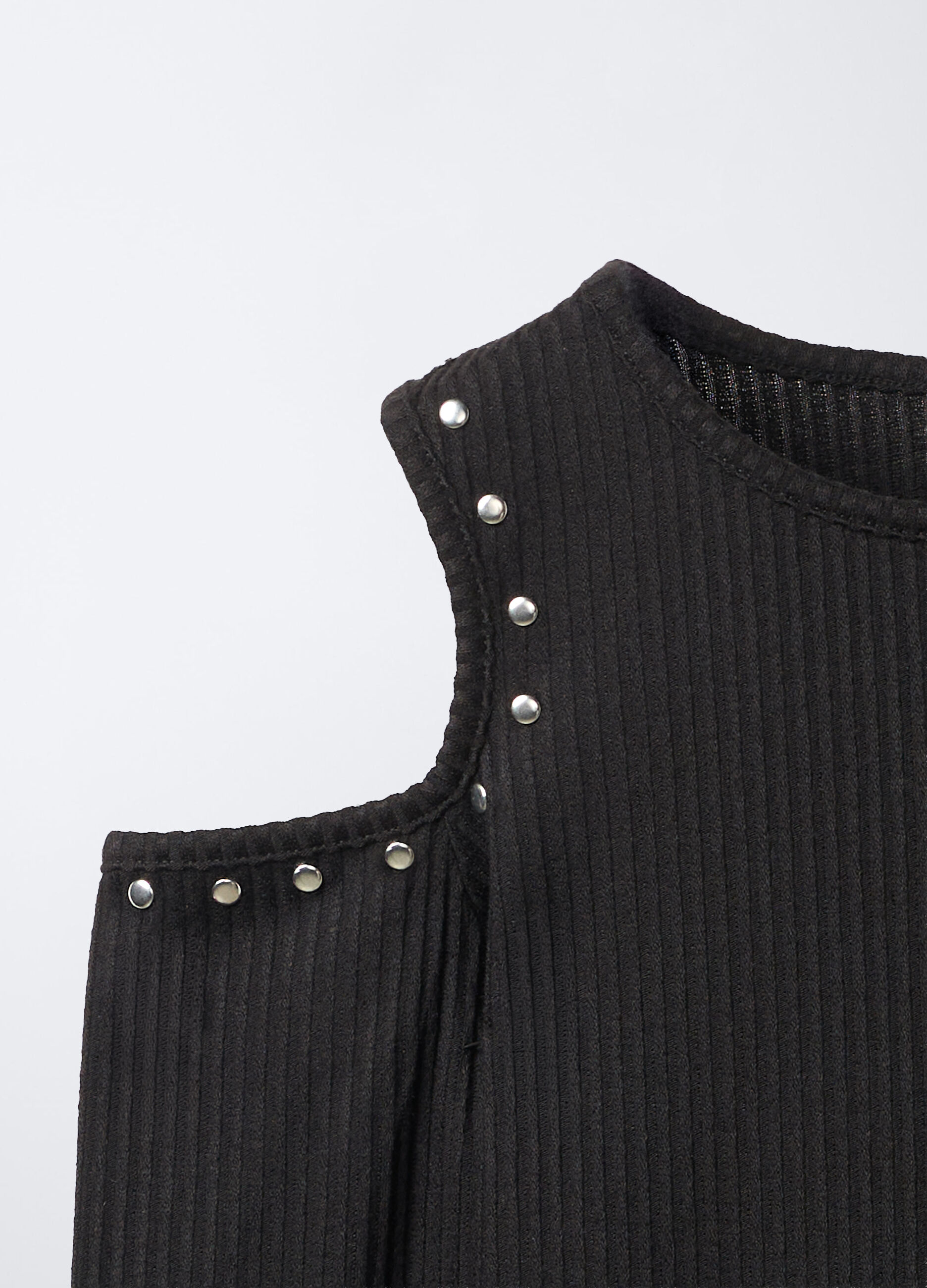 T-shirt in costina misto viscosa stretch ragazza_2