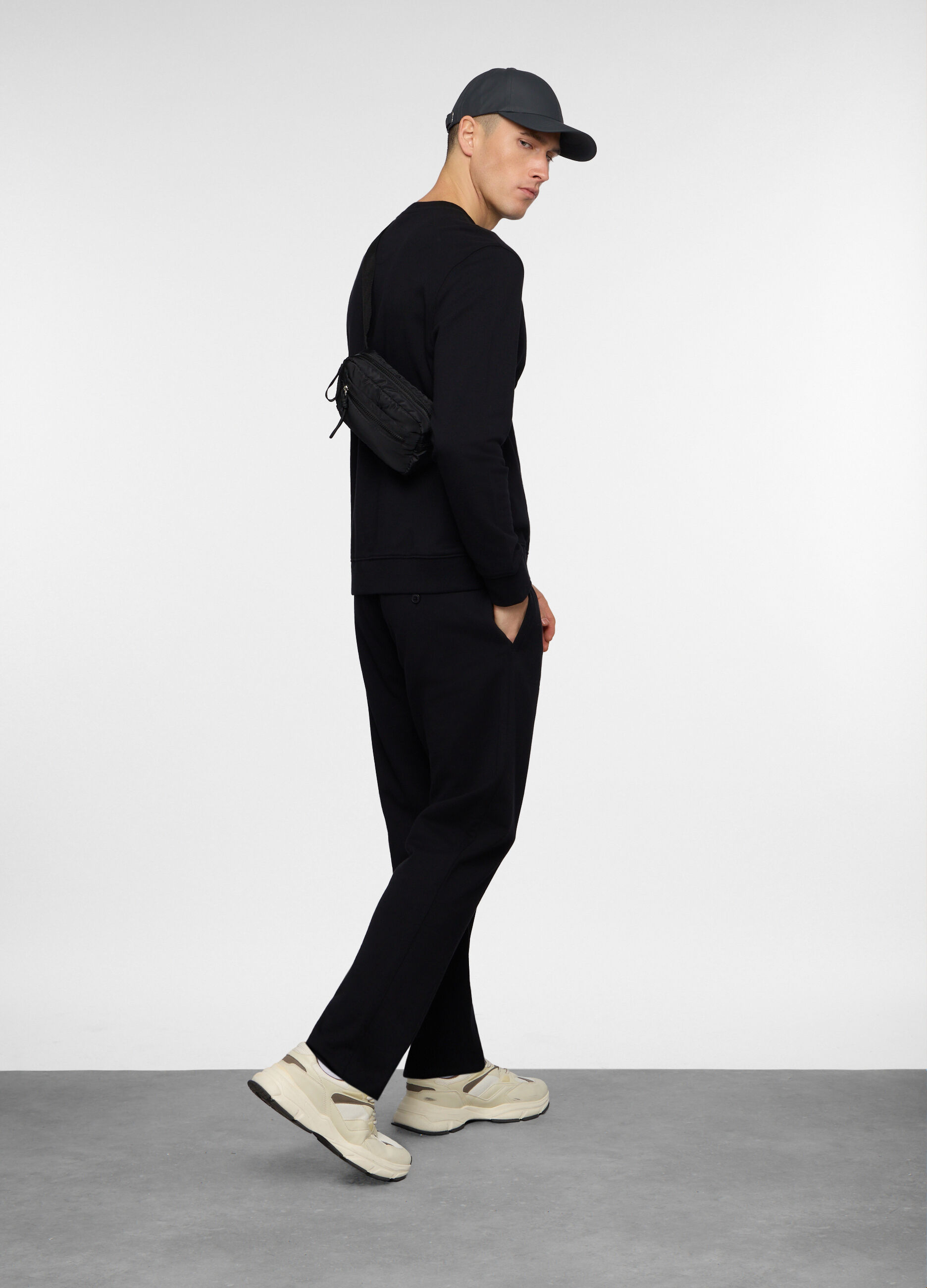 Jogger con elastico in cotone uomo_0