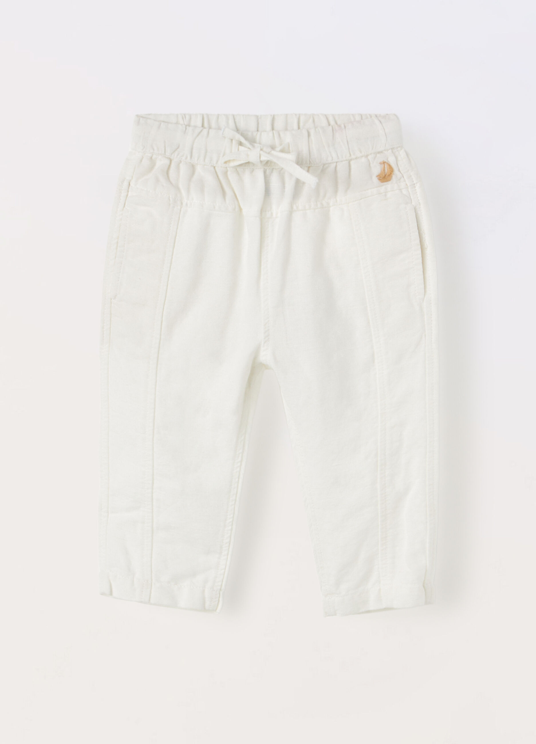 Pantaloni in misto lino neonato_0