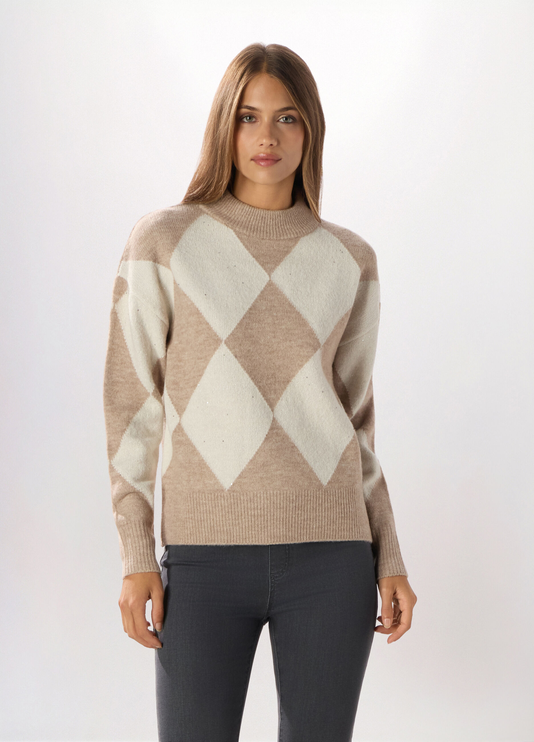 Pullover a quadri donna_0