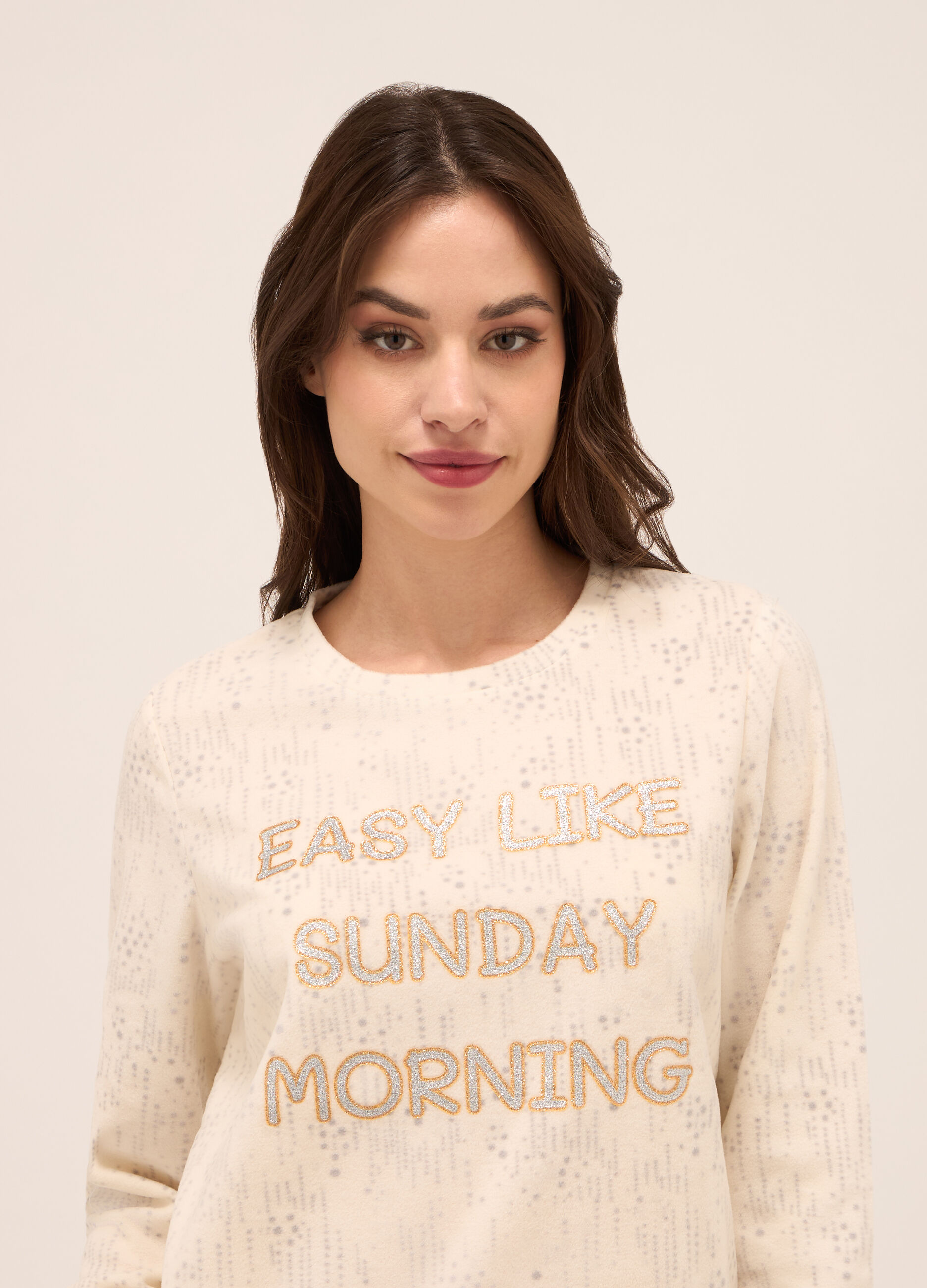 Set pigiama lungo in pile donna_2